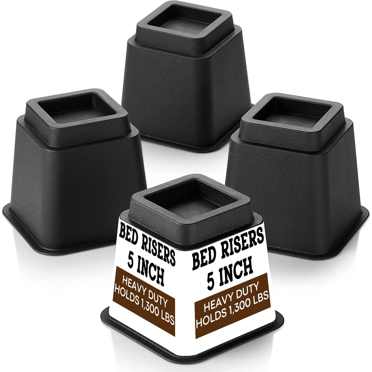 Steve's Gift Shoppe Solid Douglas Fir Bed Risers (Set Of 4) | 2.5 Inch Furniture Leg Lifters