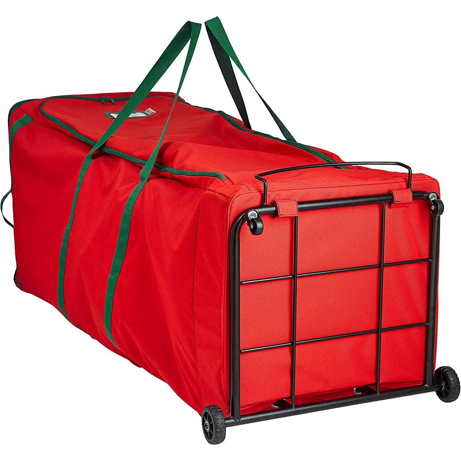 HOLDN’ STORAGE Rolling Christmas Tree Storage Bag with Wheels XXL - Fits Up to 12 Feet Artificial Tree, Heavy Duty Durable 600D Extra Large Tree Storage Bag - Tree and Garland Bag.