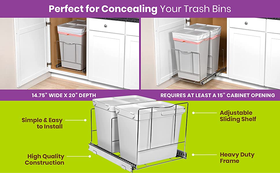 Cubo Basura Large Double Layers Garbage Trash Cans Kitchen Storage Vertical  Waste Sorting Cubos De Basura