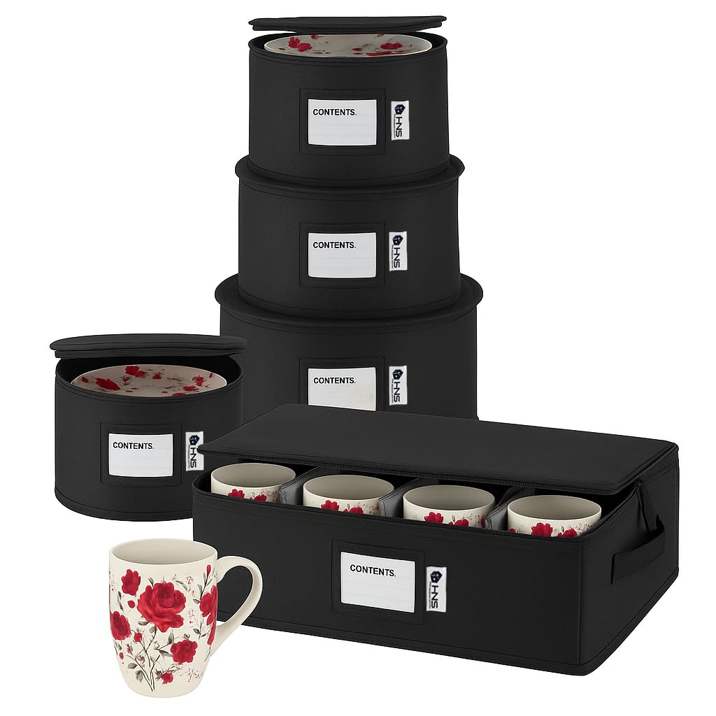 Hard Shell China Storage Containers 5-Piece Set Moving Boxes for Dinne ...