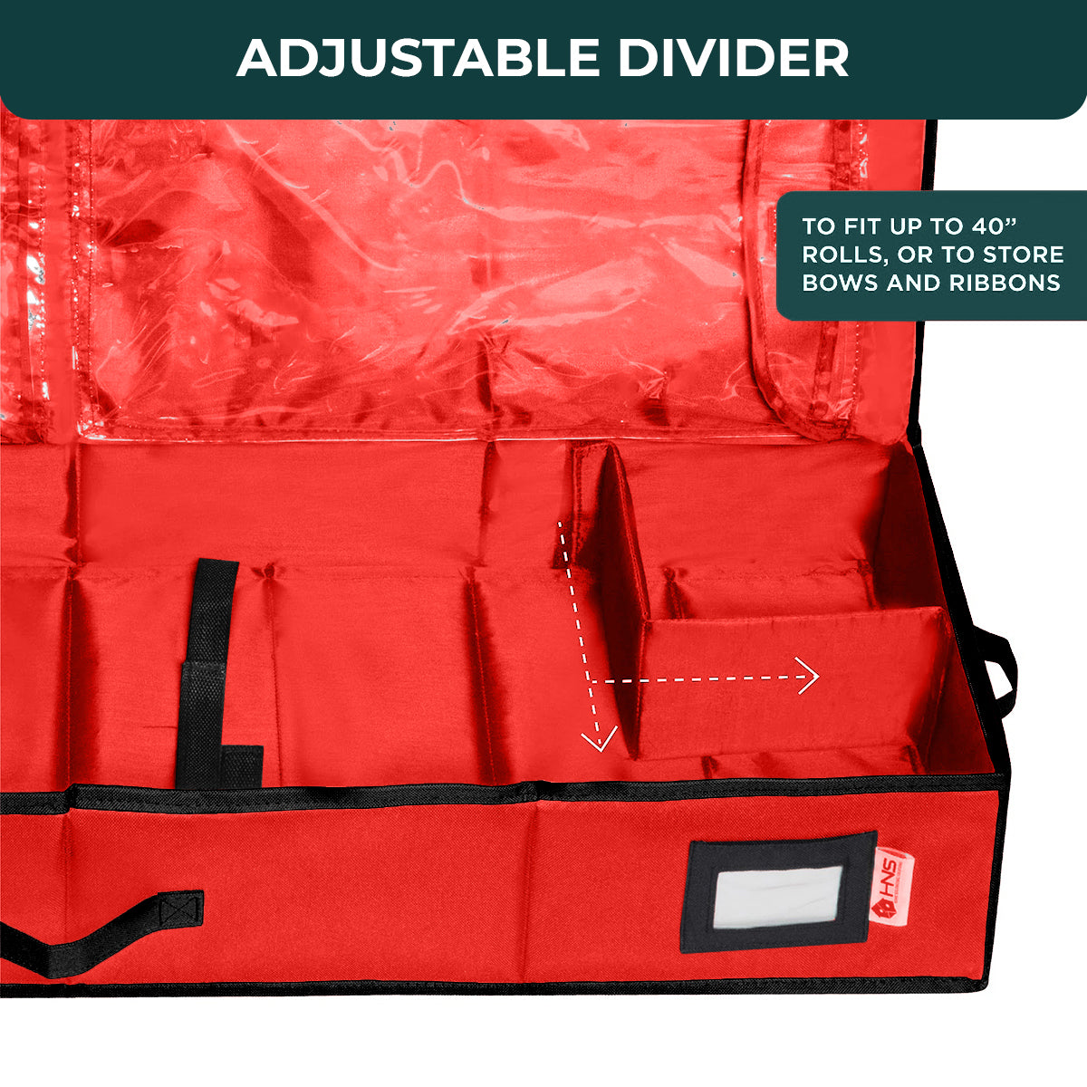 Premium Wrapping Paper Storage Container -Durable Material 600D tear-proof - Fits up to 27 Paper Rolls -Extra Pockets for Ribbons & Bows. Underbed Gift Wrap Organizer, Ideal for Holiday Christmas, etc