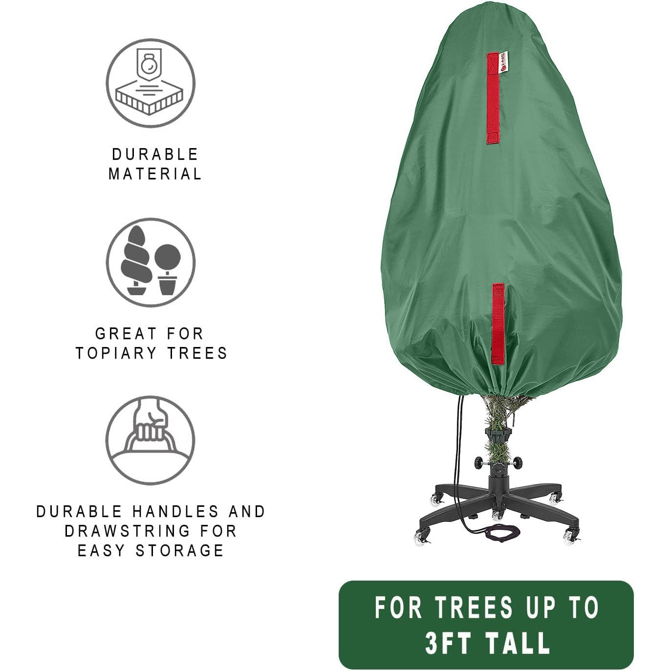 Upright Christmas Tree Storage Bag – For Topiary Trees – Holiday Tree Covers– For Christmas Trees and Topiary Trees Durable, Lightweight, Easy, Vertical Xmas Storage Bags