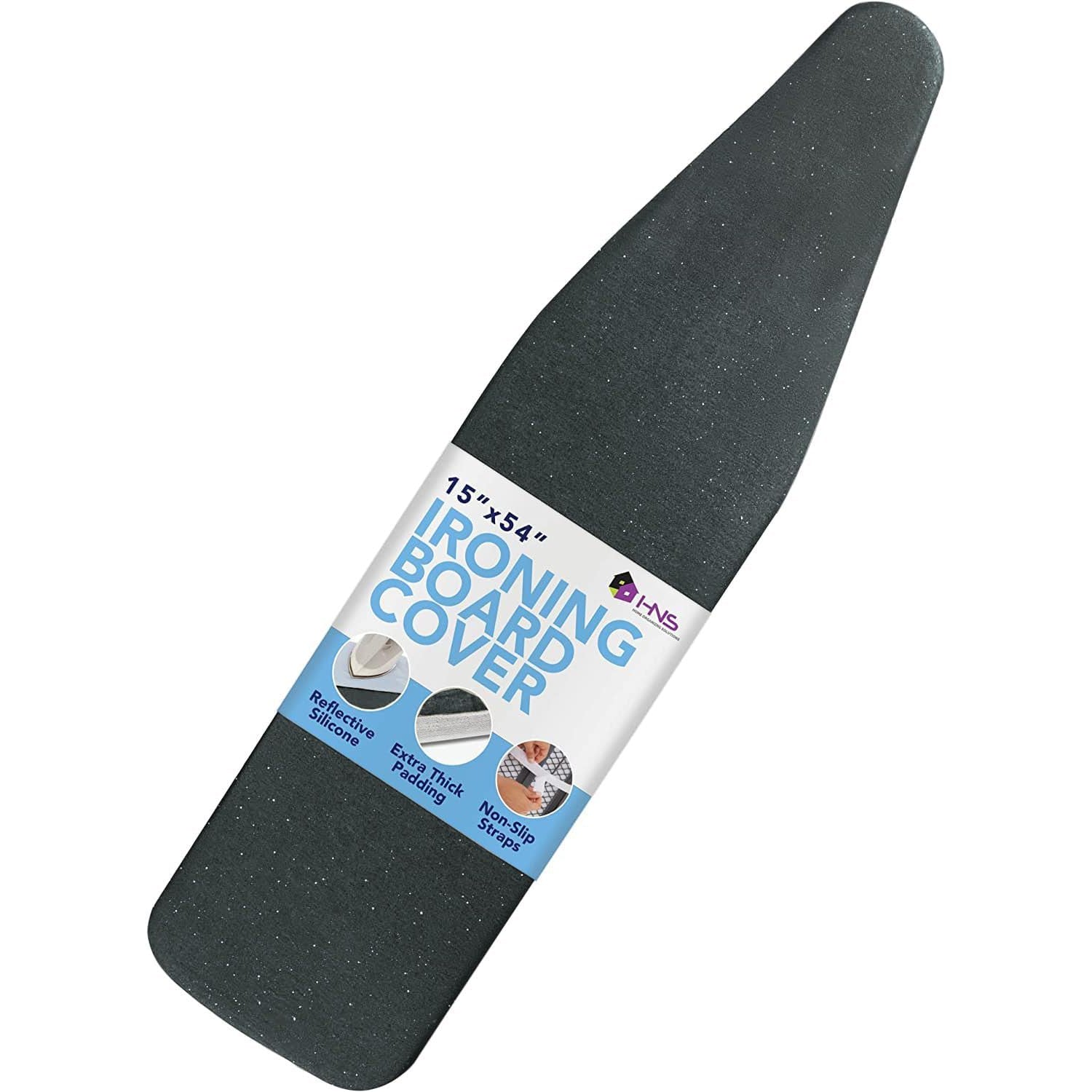 Hold N' Storage Ironing Board Cover and Pad - 15" x 54" - Iron Board Cover Large Fits All Standard Sizes - Heat Reflective Iron Pad for Table Top