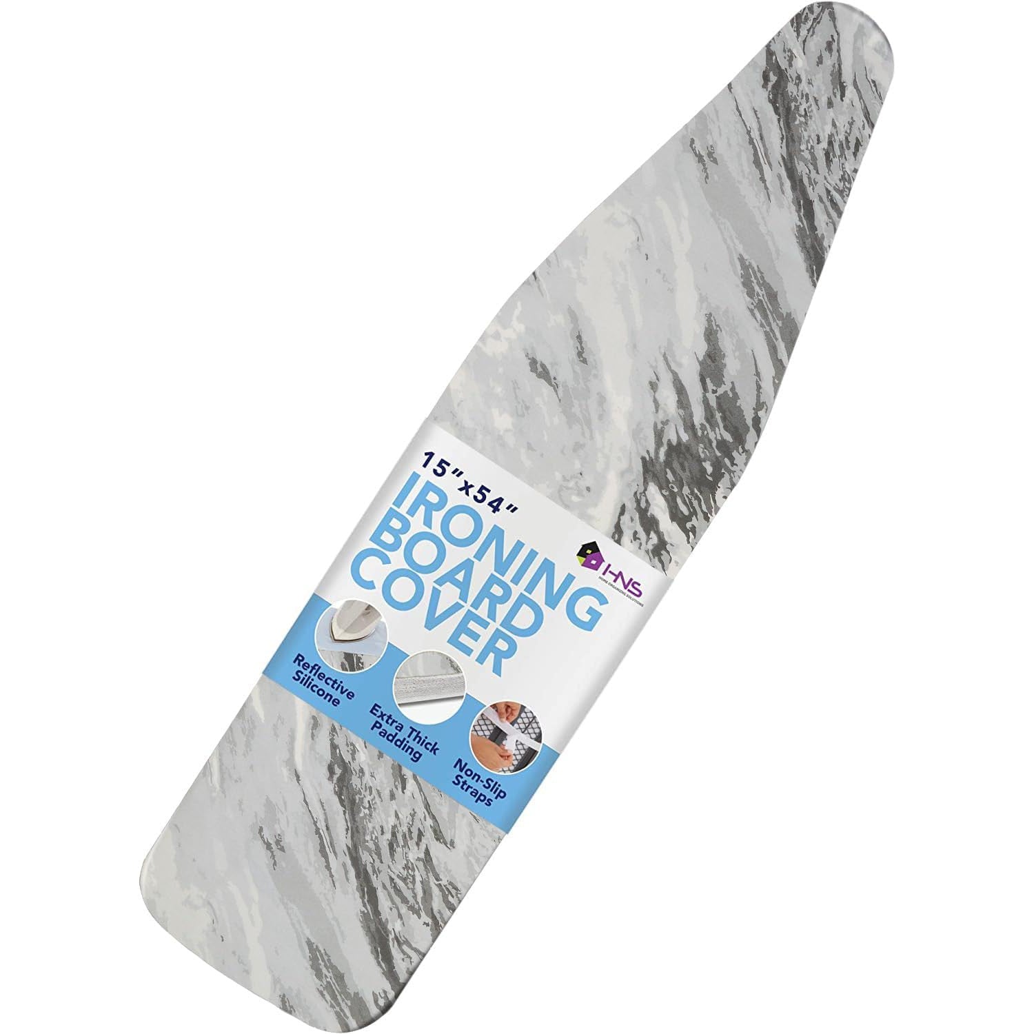 Hold N' Storage Ironing Board Cover and Pad - 15" x 54" - Iron Board Cover Large Fits All Standard Sizes - Heat Reflective Iron Pad for Table Top