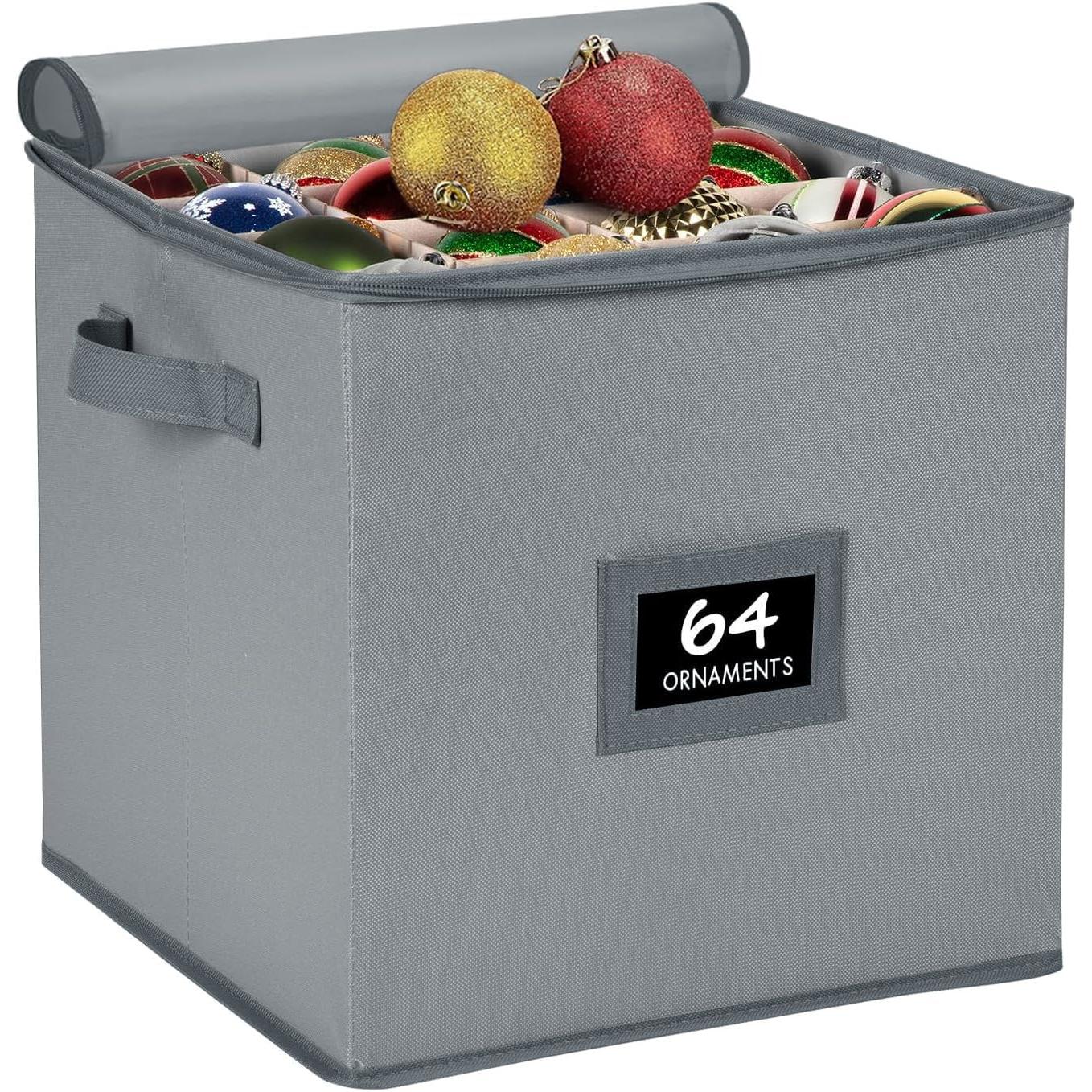 Christmas Ornament Storage Box with Lid - Christmas Decor Storage Cont ...
