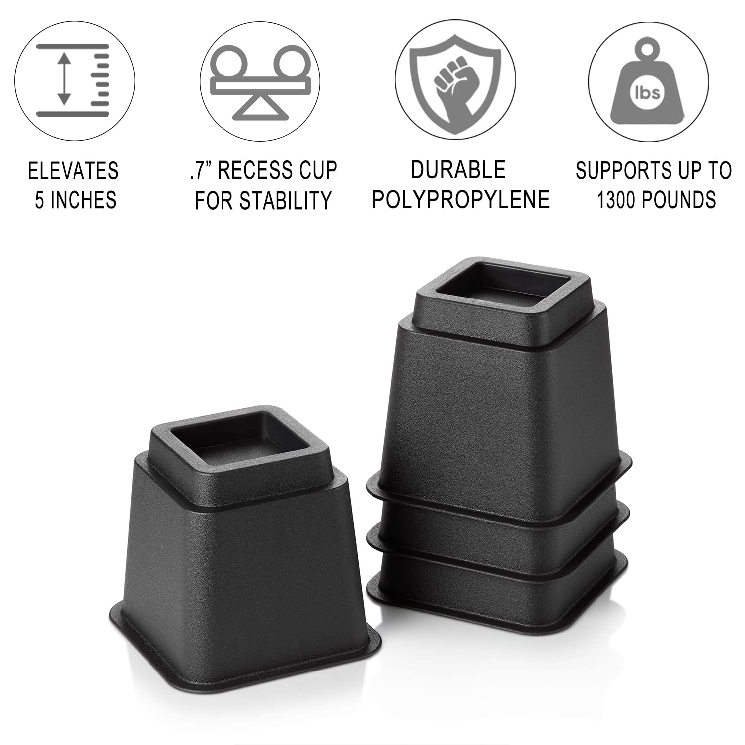 HOLDN’ STORAGE Bed Risers, Furniture Risers - Heavy Duty – Hold N’ Storage