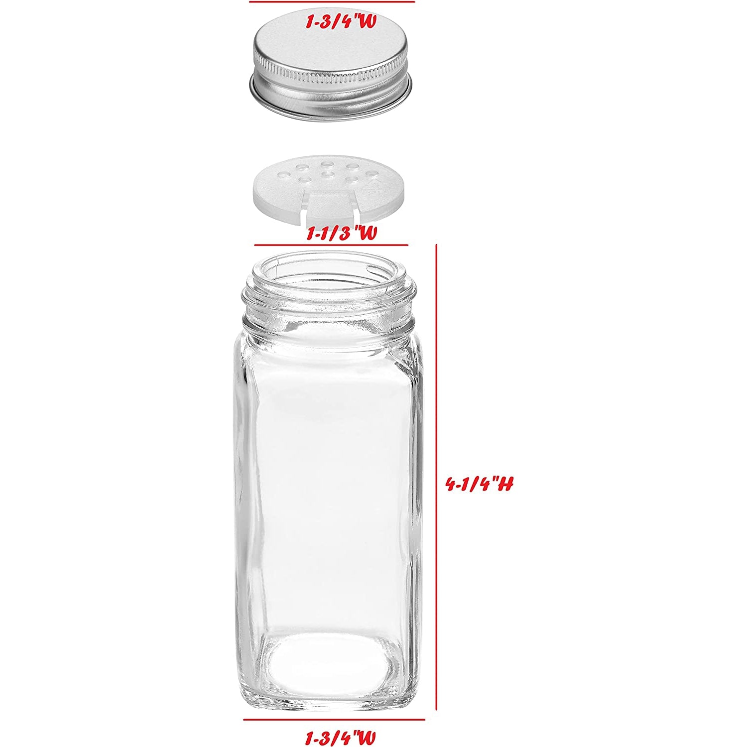 14 Pcs Glass Mason Spice Jars with Spice Labels 4oz Empty Spice