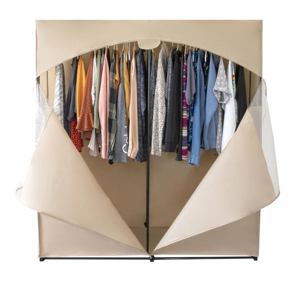 Portable Wardrobe Closet, Heavy Duty Hanging Rod with 50 Lb. Weight Capacity, Super Easy Assembly, No Tools Required