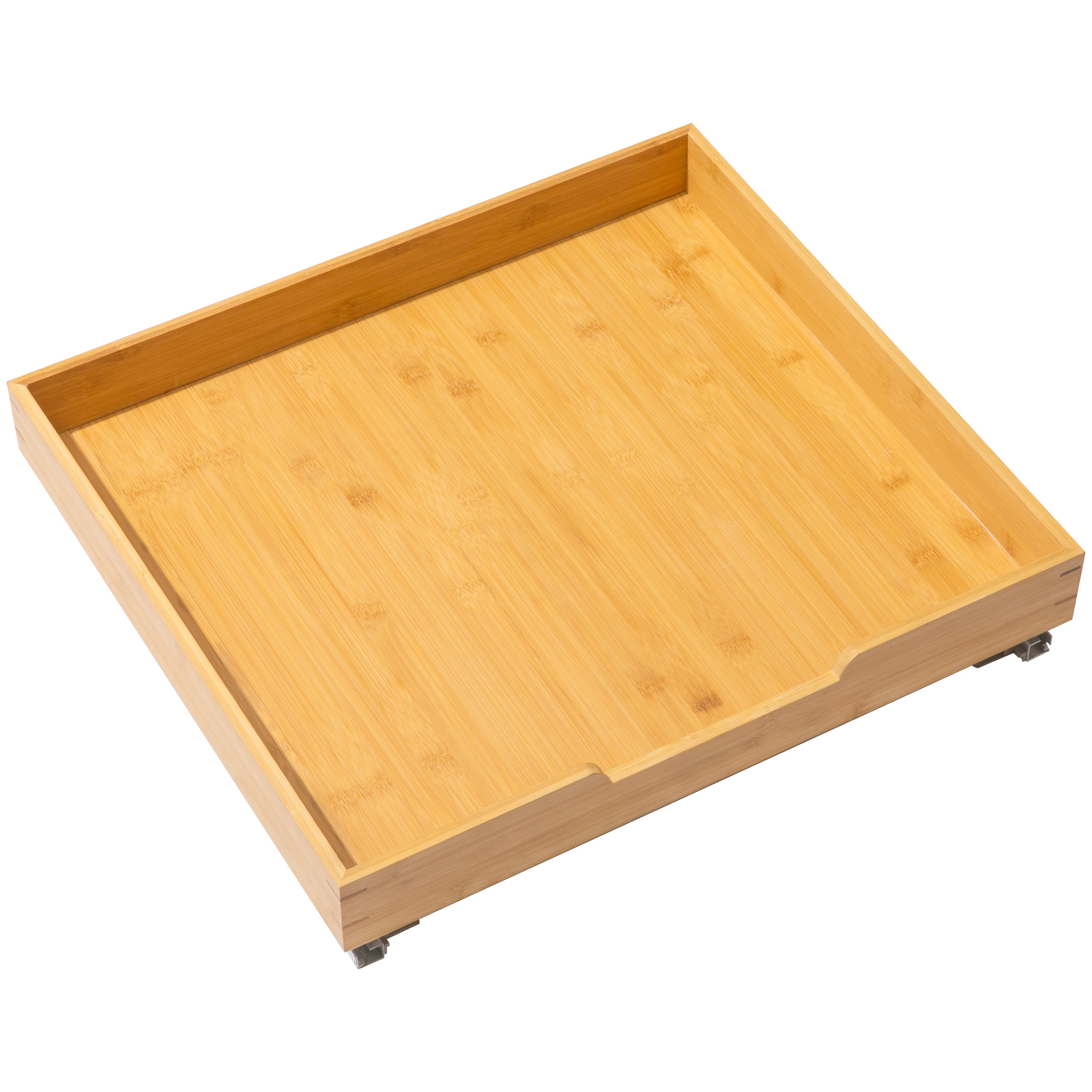 Bamboo Wooden Pull out Cabinet Organizer with Heavy Gauge Metal Rails