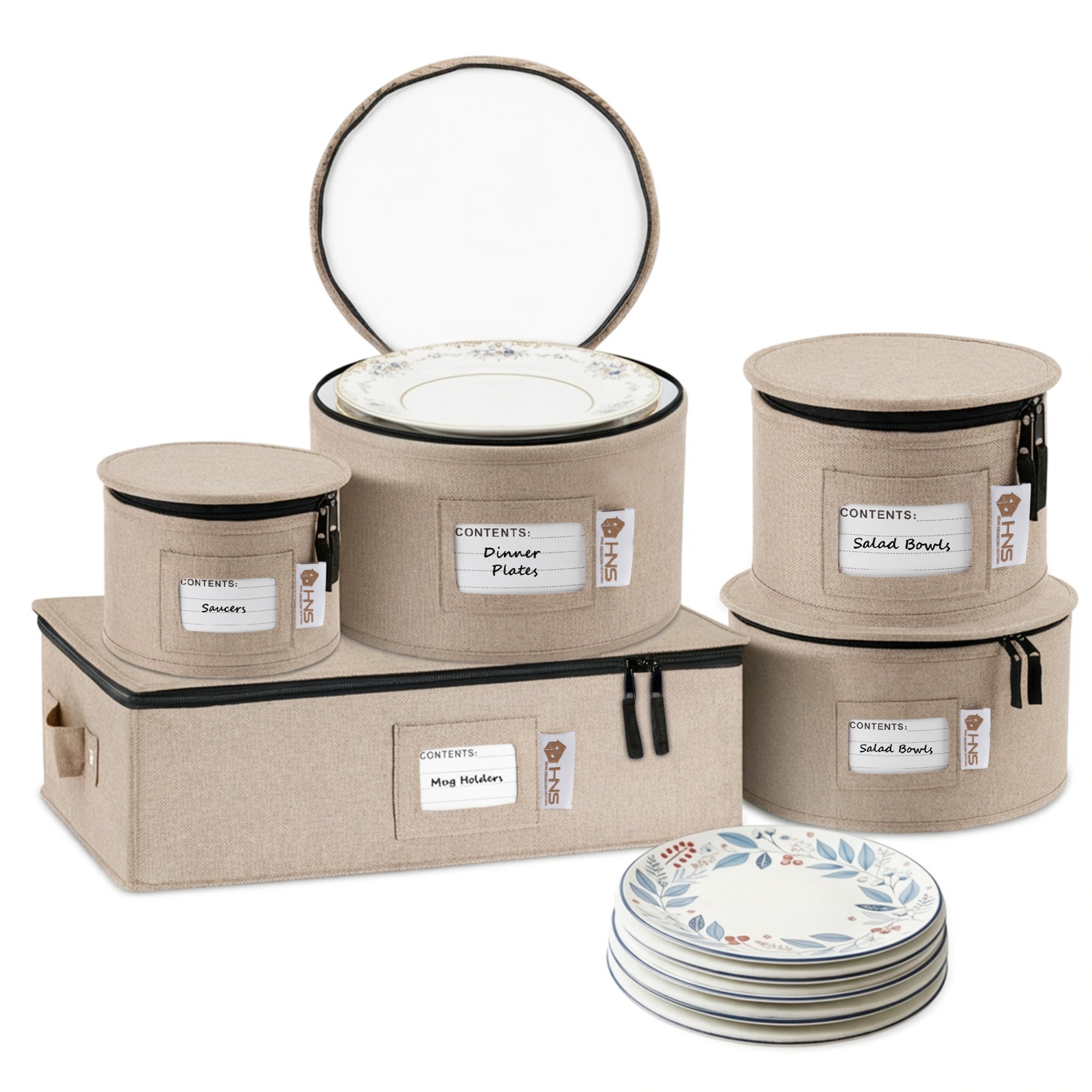 Hard Shell China Storage Containers 5-Piece Set Moving Boxes for Dinne ...