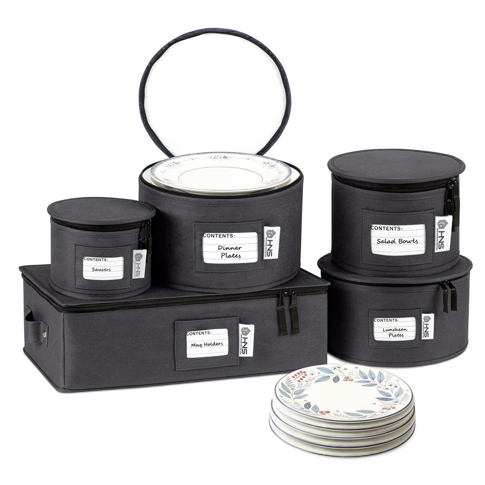 Hard Shell China Storage Containers 5-Piece Set Moving Boxes for Dinne ...