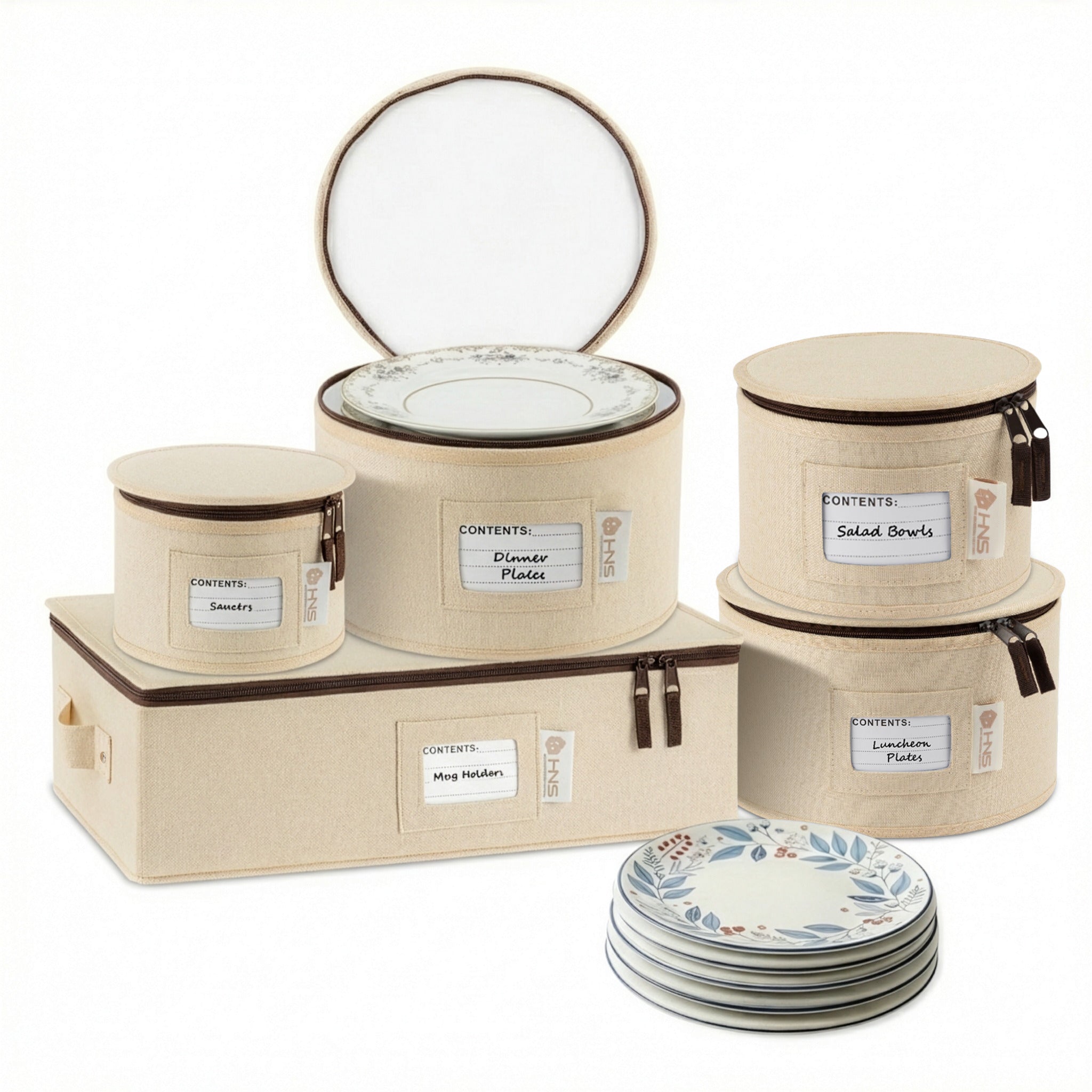 Hard Shell China Storage Containers 5-Piece Set Moving Boxes for Dinne ...