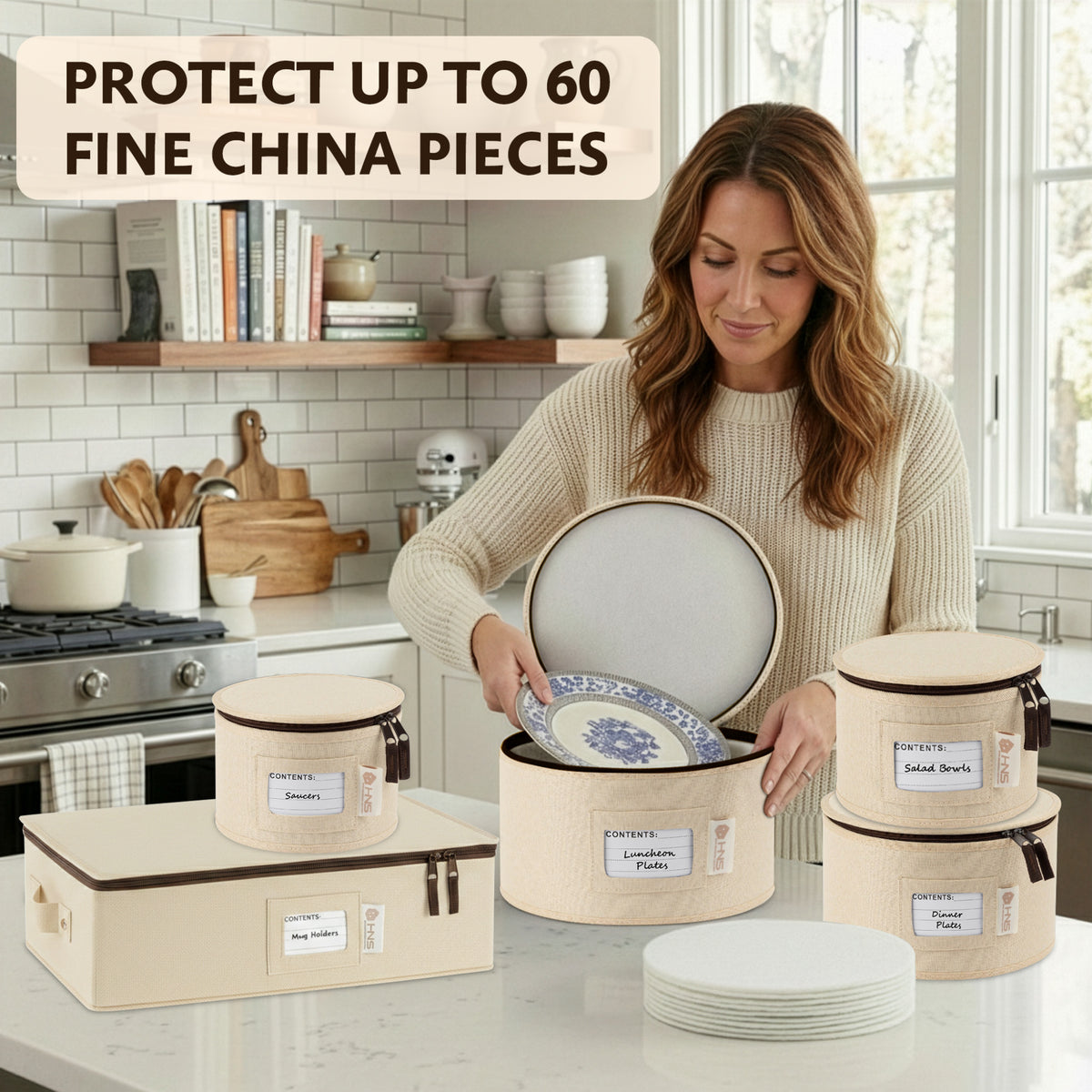 Shell Hop Storage Hard Shell China Storage Containers 5-Piece Set Moving Boxes for Dinne ...