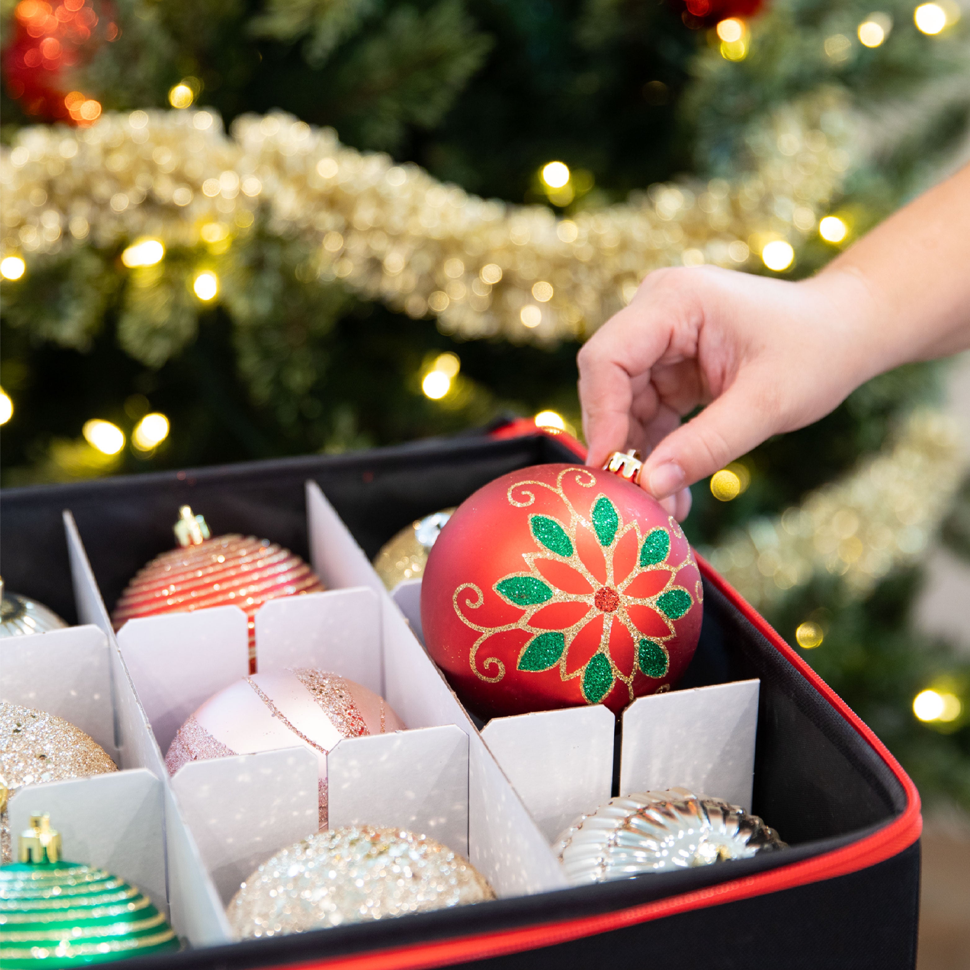 Christmas Ornament Storage Container with Dividers Box Stores Up to 5 Box To Store Christmas Ornaments