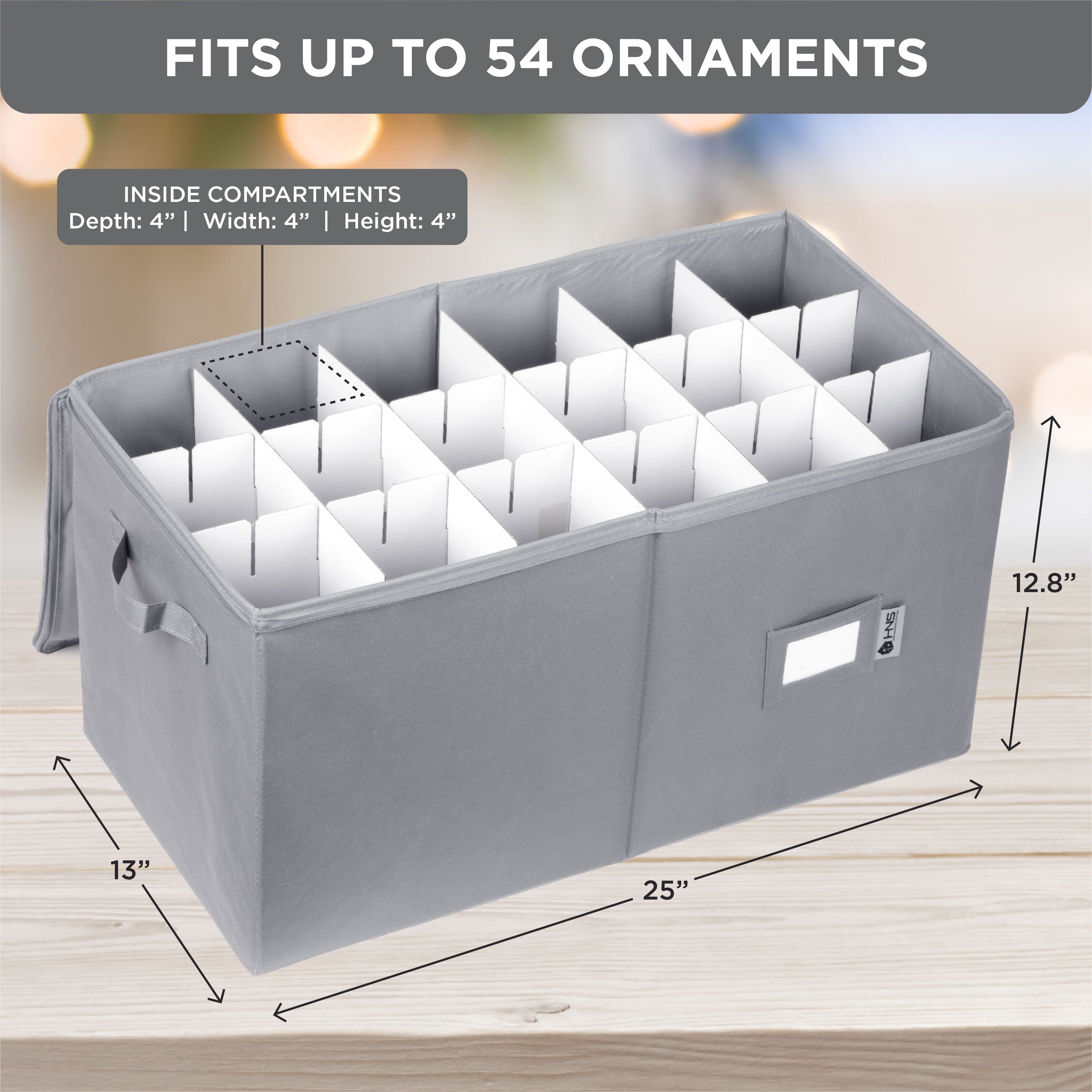 Christmas Ornament Storage Container with Dividers -Box Stores Up to 5 –  Hold N' Storage