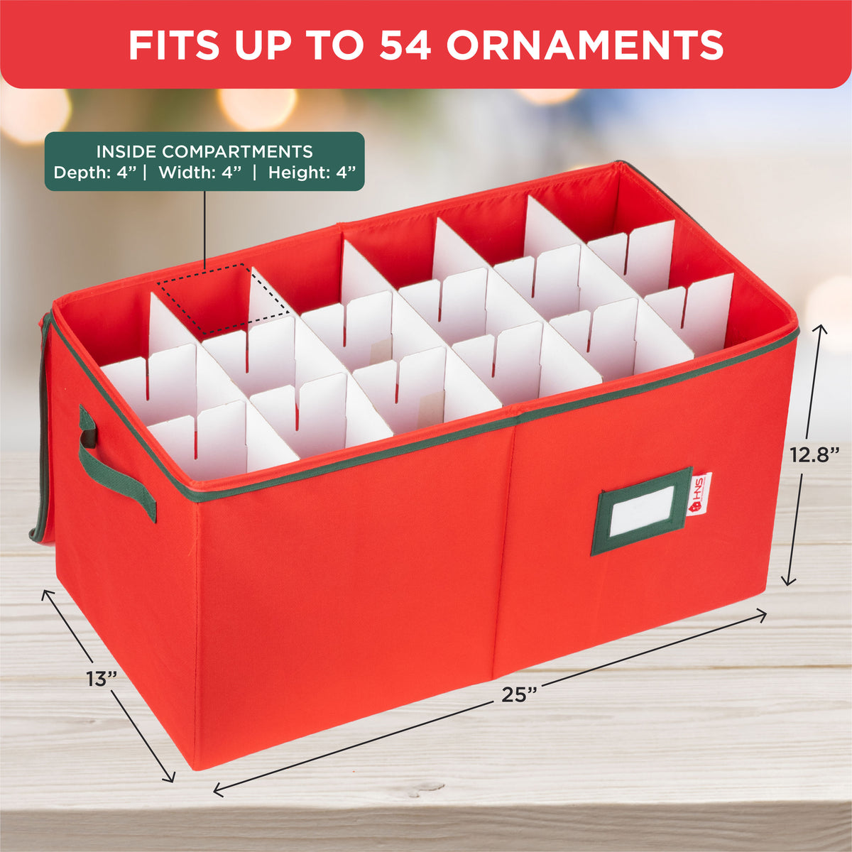 Christmas Ornament Storage Container with Dividers Box Stores Up to 5