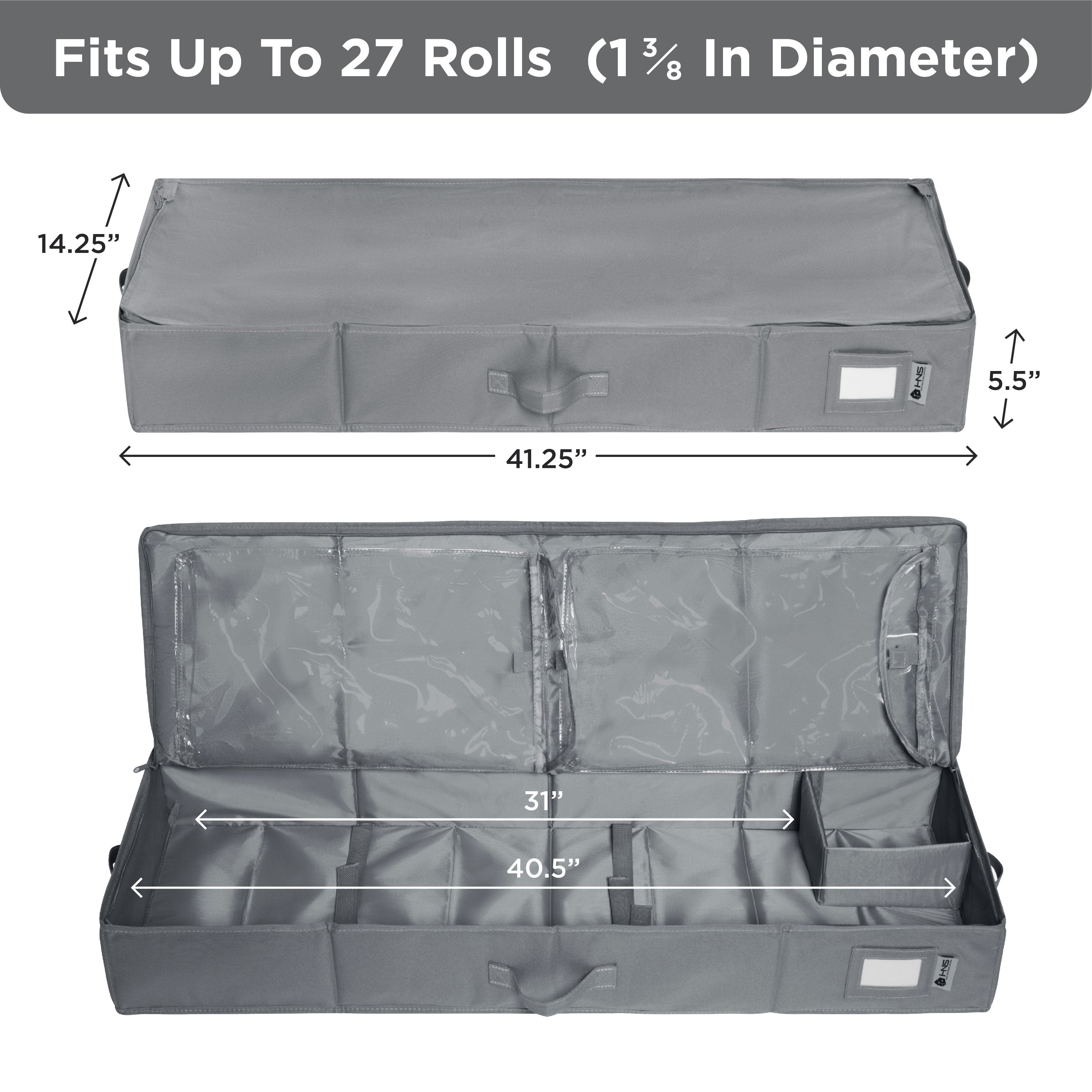 Wrapping Paper Storage Container - Holds 40 Rolls Underbed Organizer Red