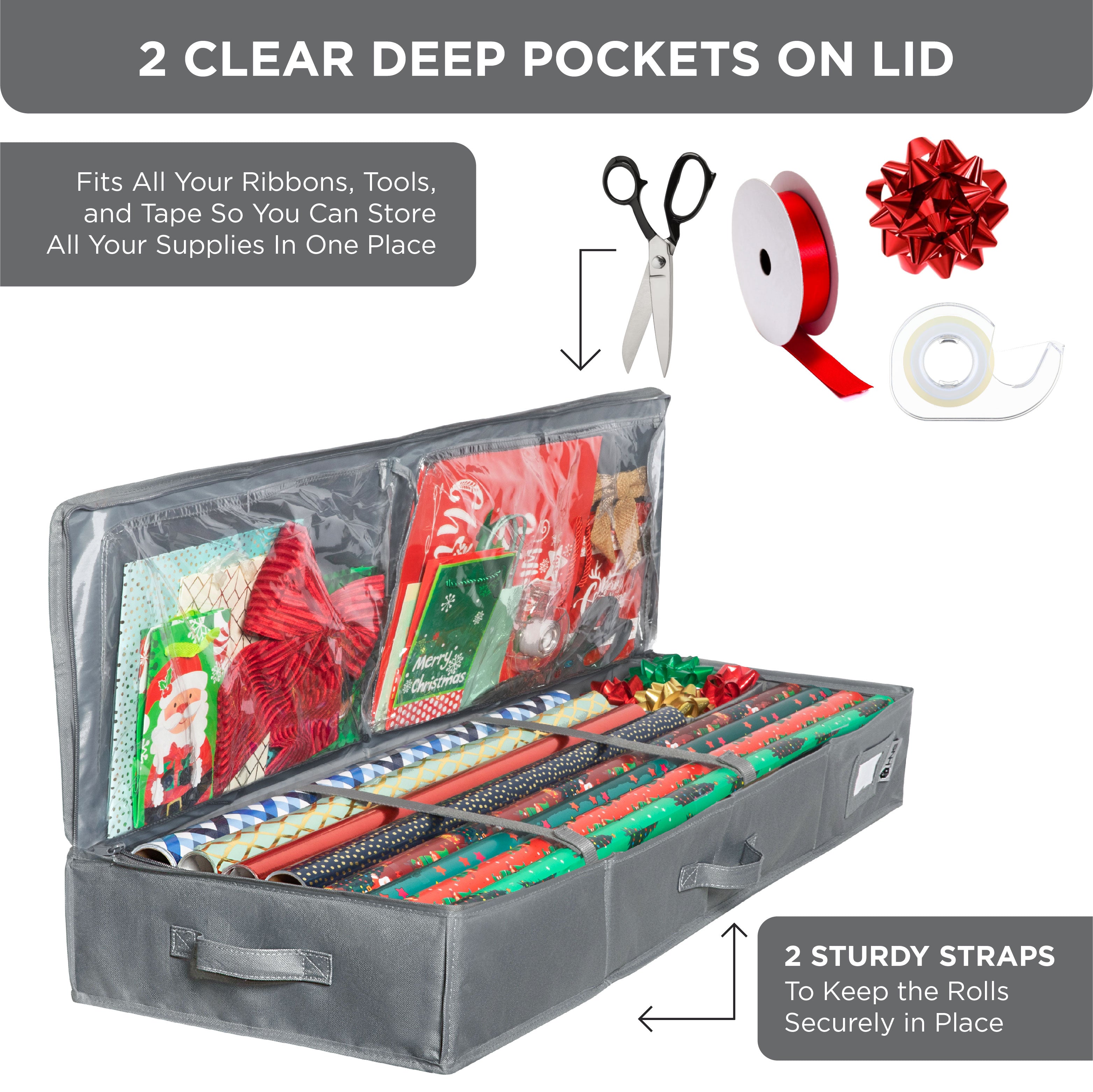 Premium Wrapping Paper Storage Container -Durable Material 600D