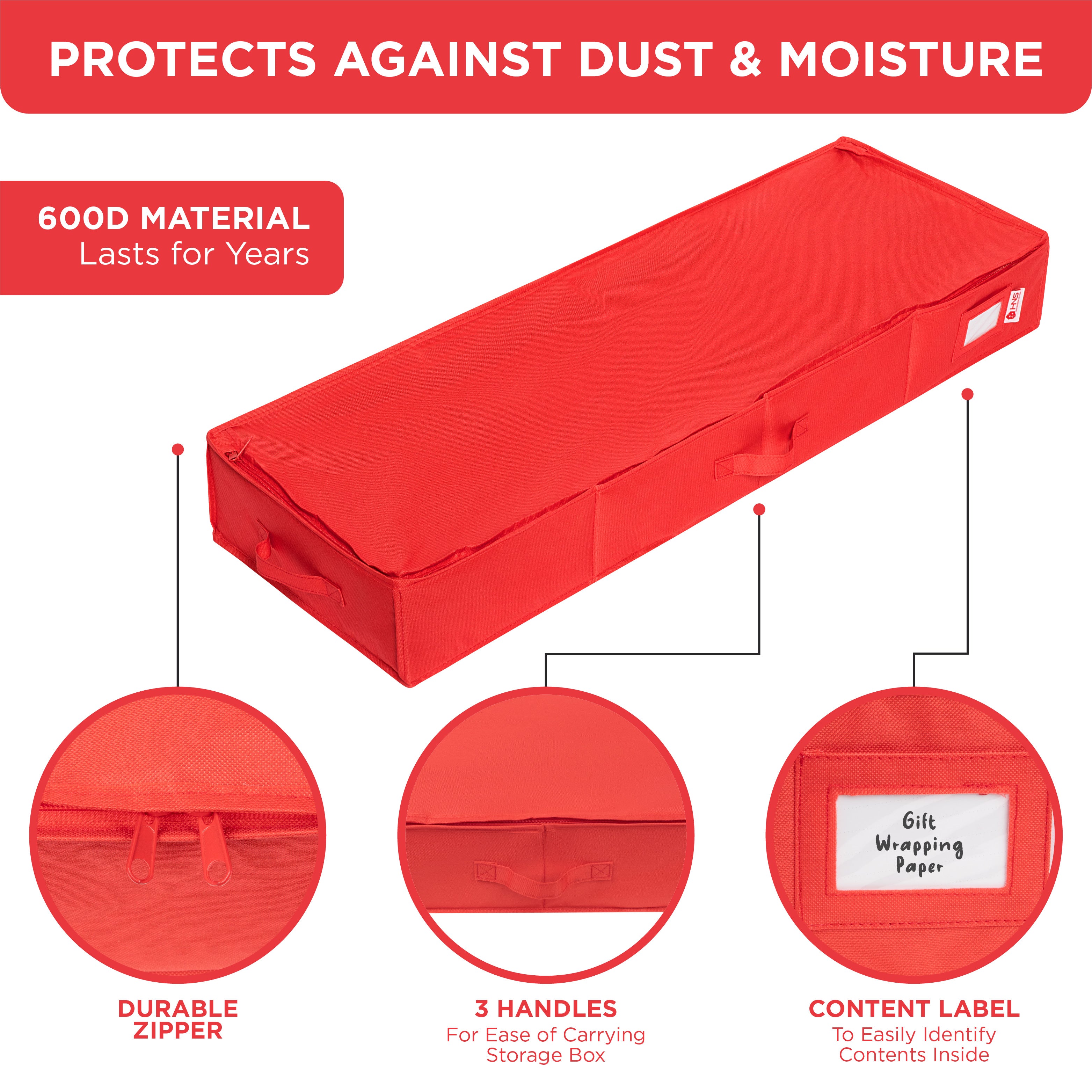 Premium Wrapping Paper Storage Container -Durable Material 600D tear-p ...