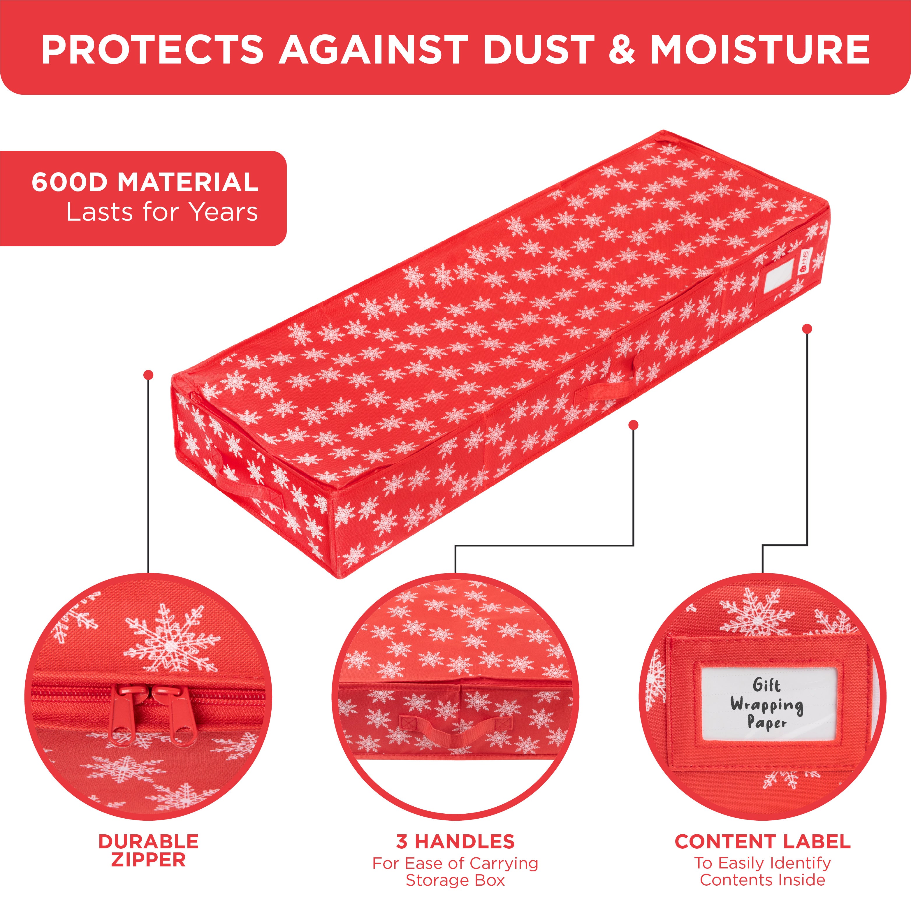 Premium Wrapping Paper Storage Container -Durable Material 600D tear-p ...