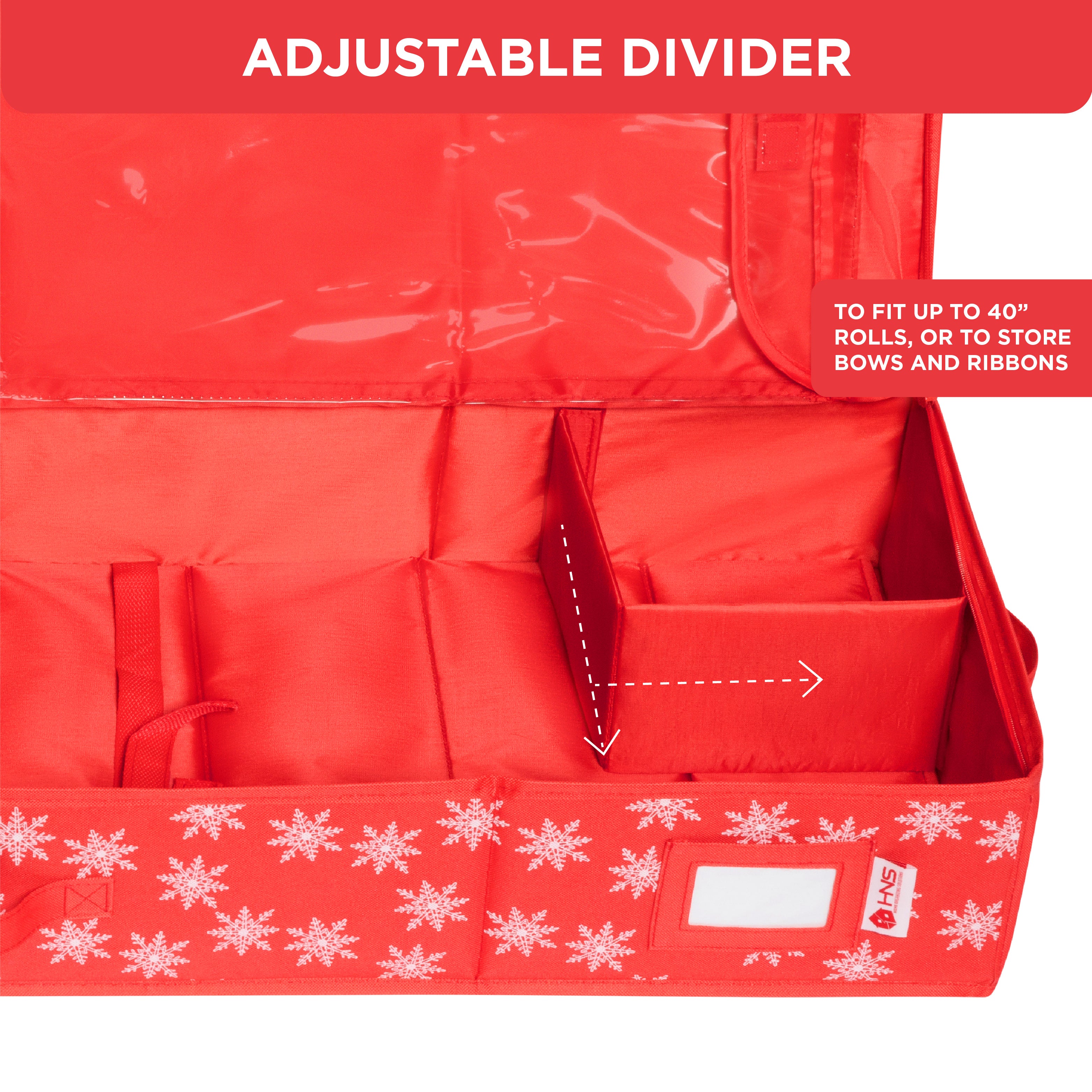Premium Wrapping Paper Storage Container -Durable Material 600D tear-proof - Fits up to 27 Paper Rolls -Extra Pockets for Ribbons & Bows. Underbed Gift Wrap Organizer, Ideal for Holiday Christmas, etc