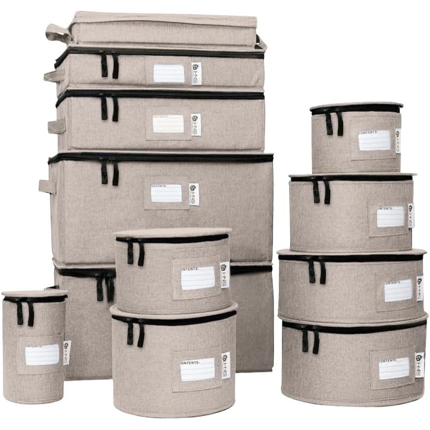 Hard Shell China Storage Containers 5-Piece Set Moving Boxes for Dinne ...