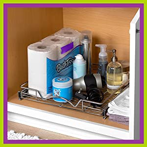 HOLDN' STORAGE Pull Out Cabinet Organizer – Heavy Duty Anti Rust