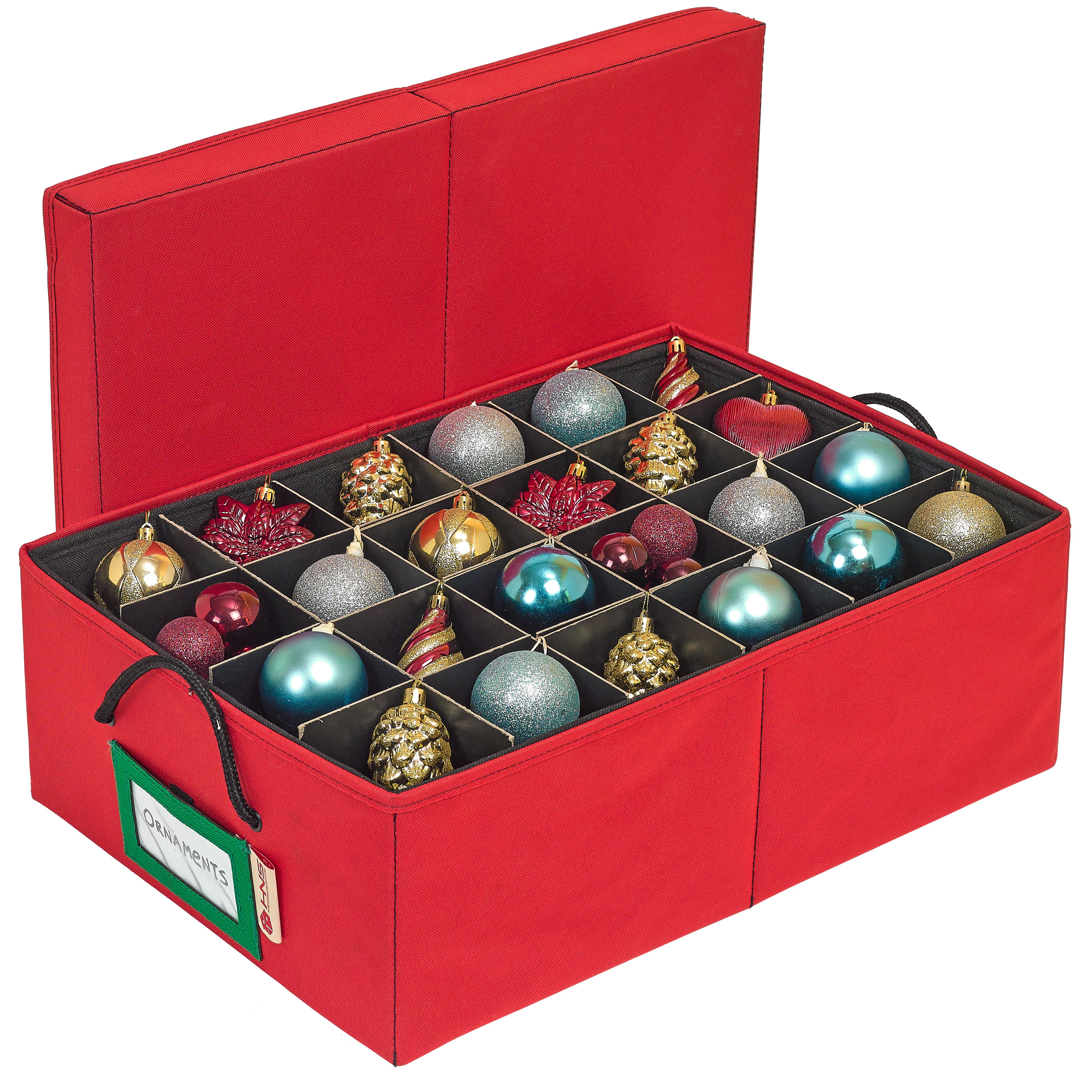 Christmas Ornament Storage Container Box – Heavy Duty, Premium Quality Non-Woven Storage Bins.