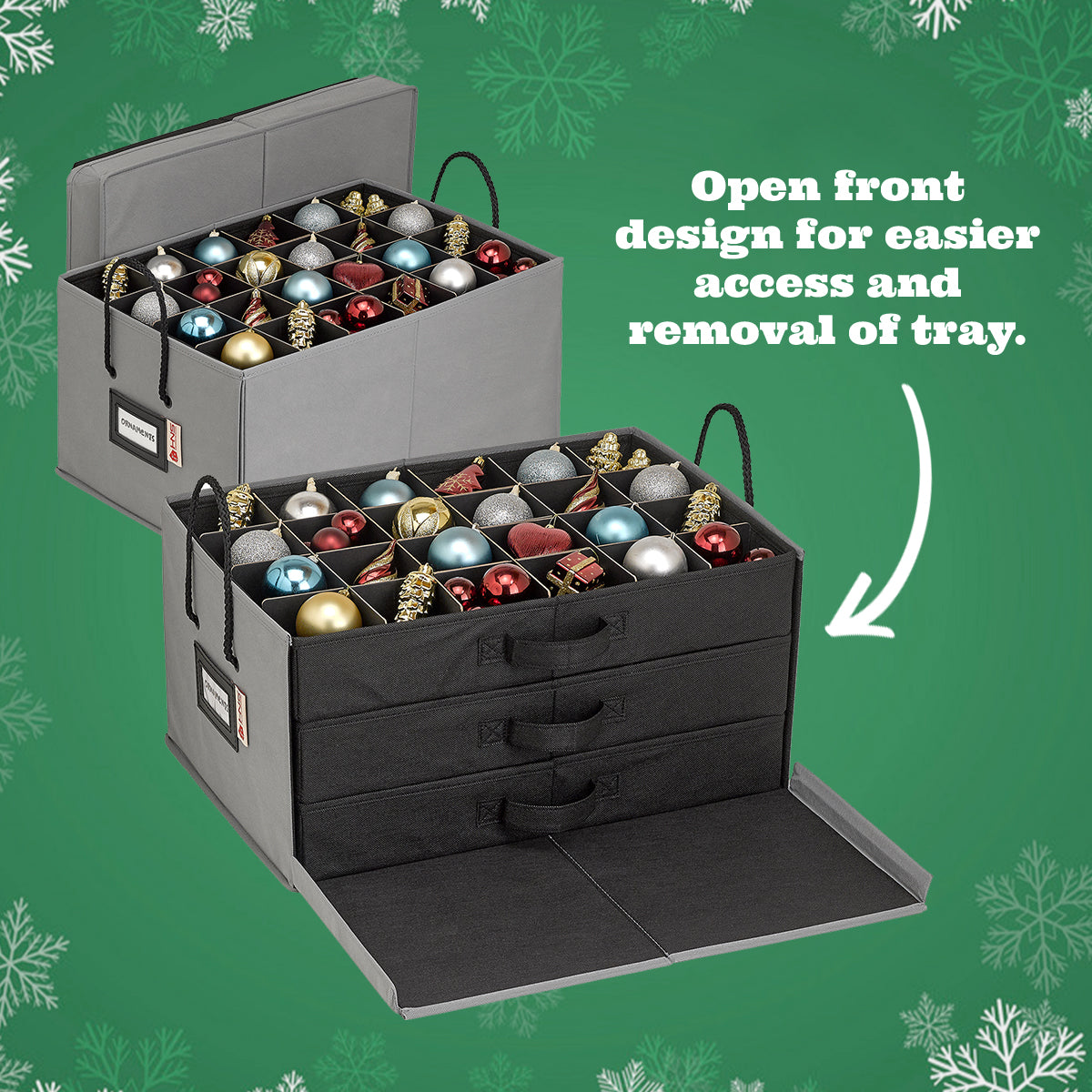 Christmas Ornament Storage Container Box with Dividers Stores up to Box To Store Christmas Ornaments