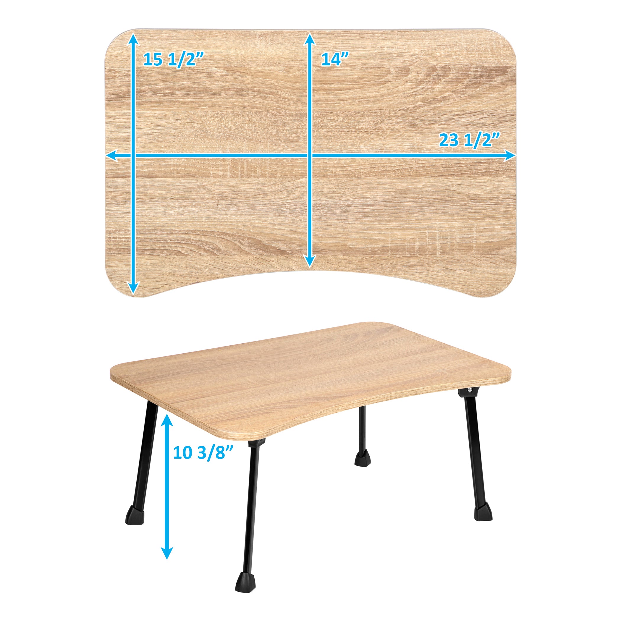 Lap Desk Foldable – Bed Tray for College Dorm and Home – with Handles and Foldable Legs - Perfect Laptop Desk – Perfect for Writing, Eating, Working, Studying - Wood Top Bed Table
