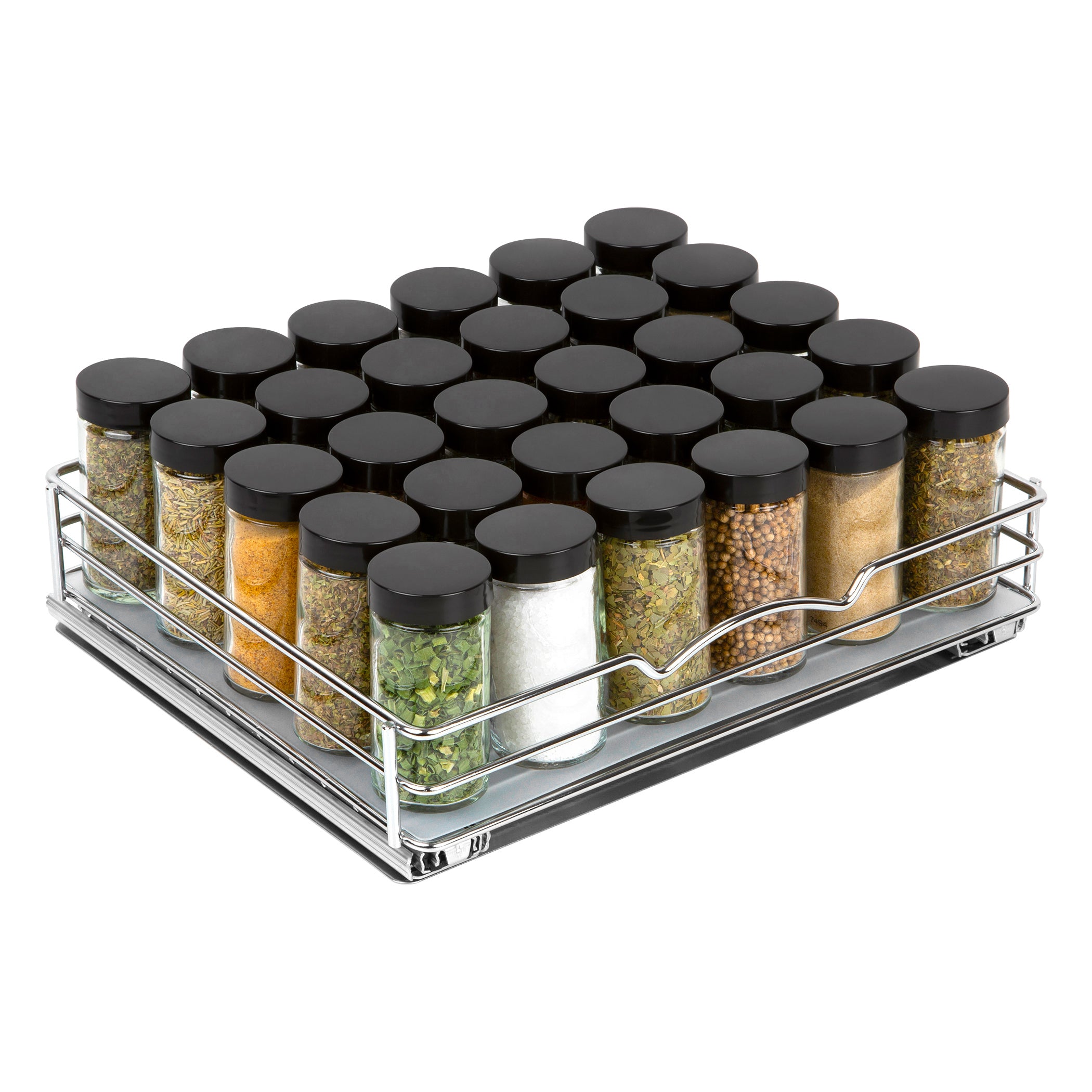 Hapirm Spice Shelf Organizer for Cabinet, Stackable Cabinet Shelf Kitchen  Cabinet Organizers and Storage with Safety Guardrail for Spice Rack Kitchen