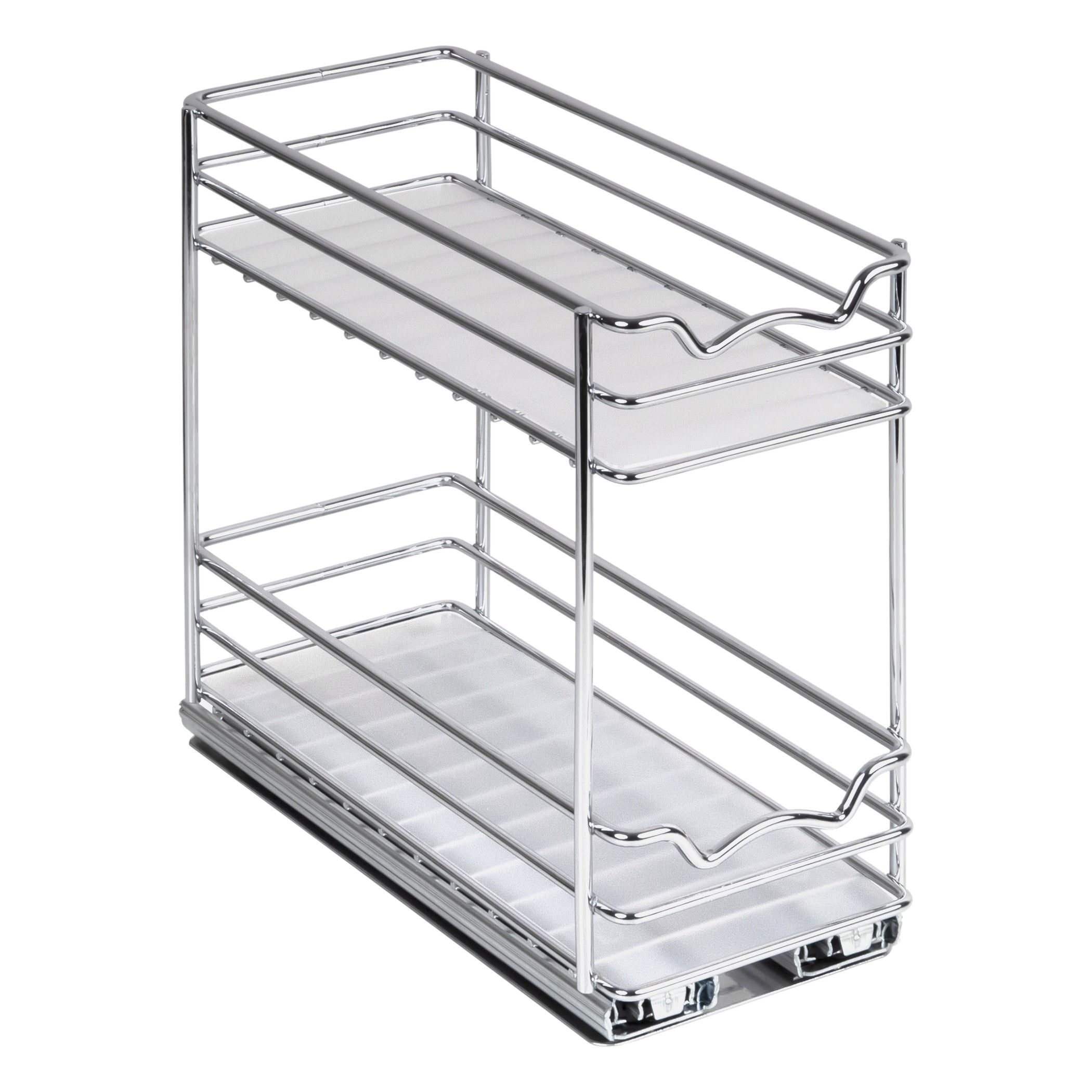HOLDN' STORAGE Pull-Out Spice Rack Review two-tier chrome cabinet organizer