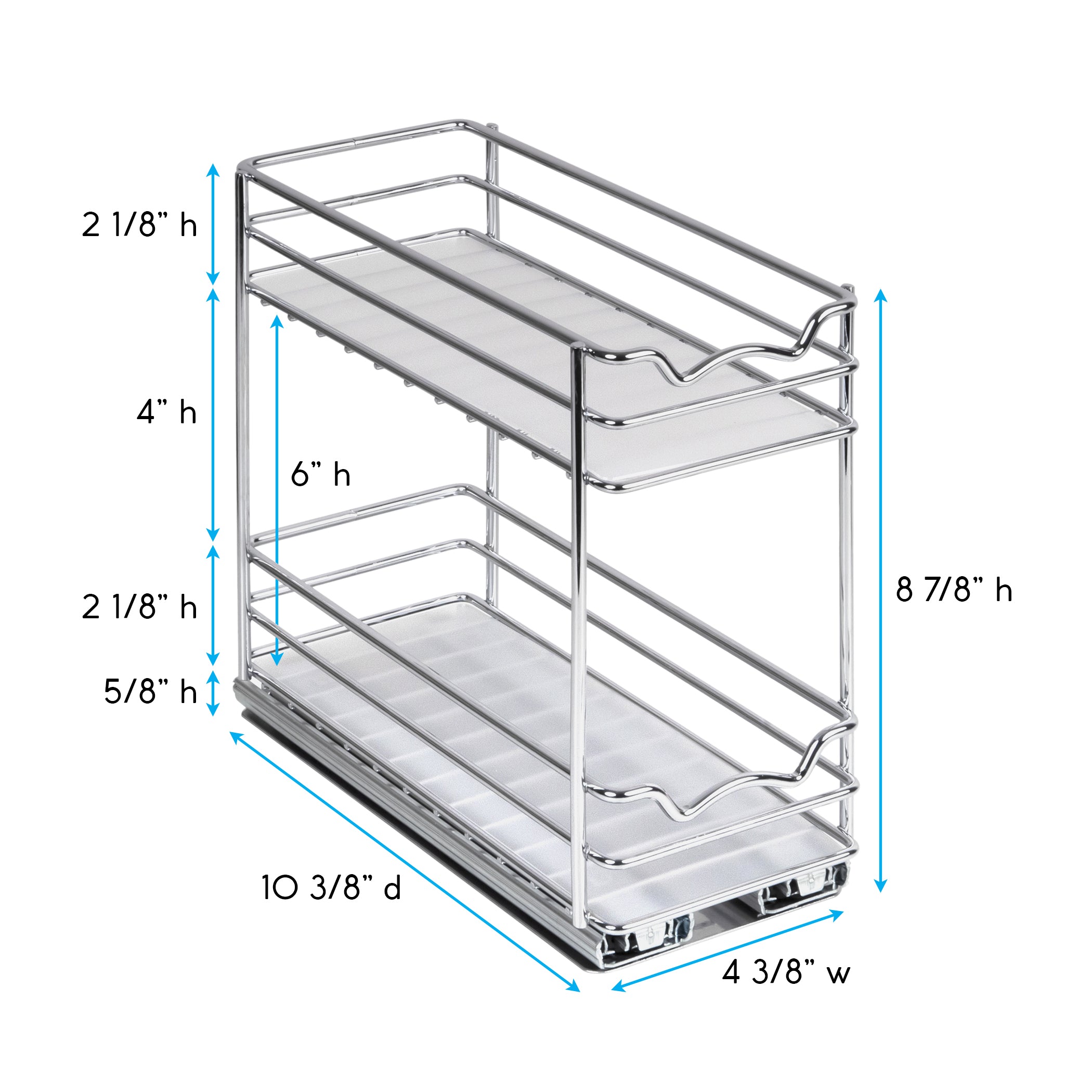 Spice Rack Organizer for Cabinet, Heavy Duty - Pull Out Spice Rack 5 Year Warranty, Chrome Finish