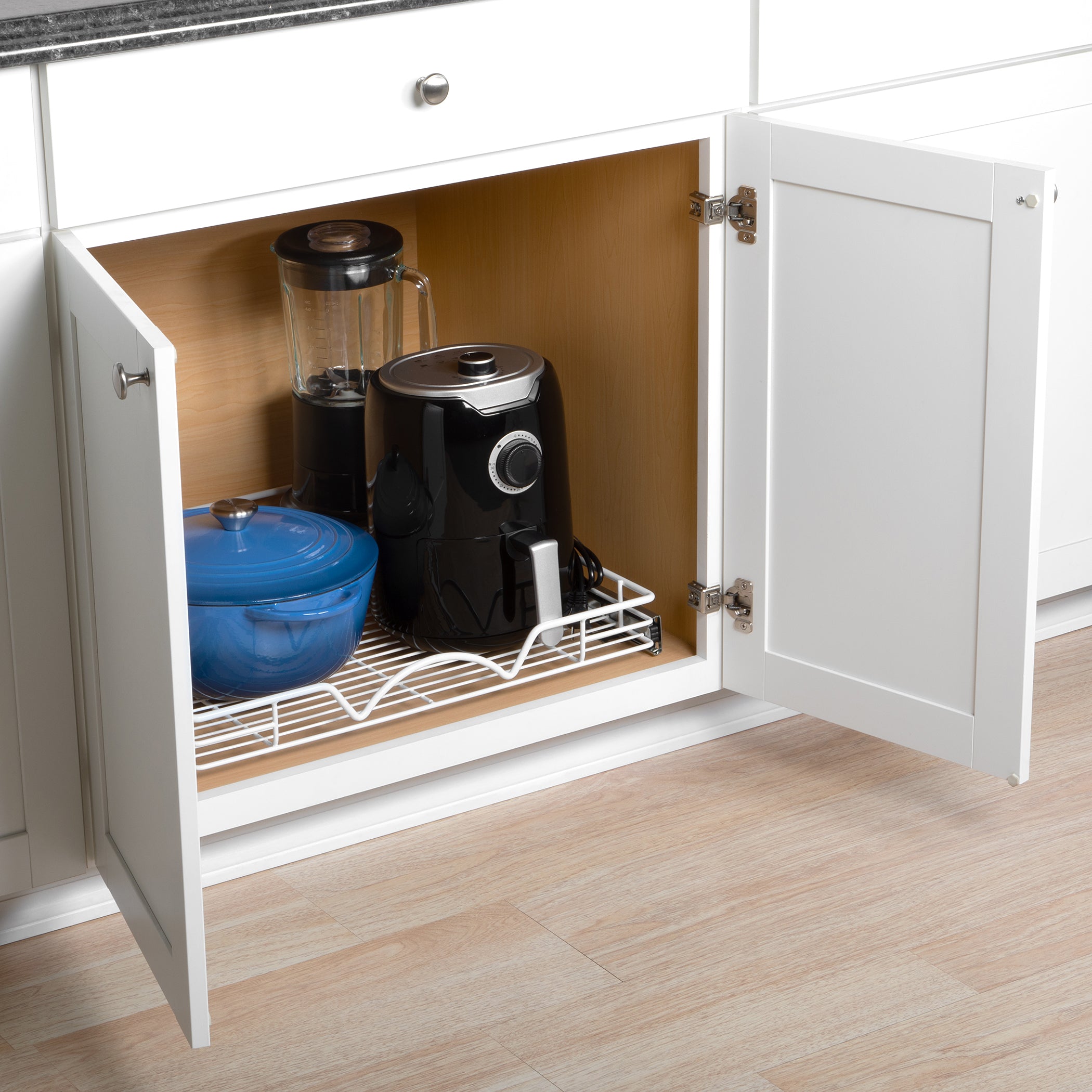 Cabinet Pull Out Shelves – 5” High Slide Out Cabinet Organizer Basket –  Hold N' Storage