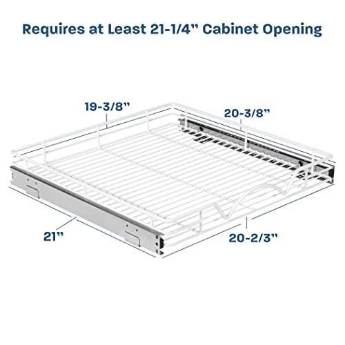 Hold N’ Storage Pull Out Cabinet Drawer Organizer, Heavy Duty-with 5 Year Limited Warranty, Steel Metal -White Finish