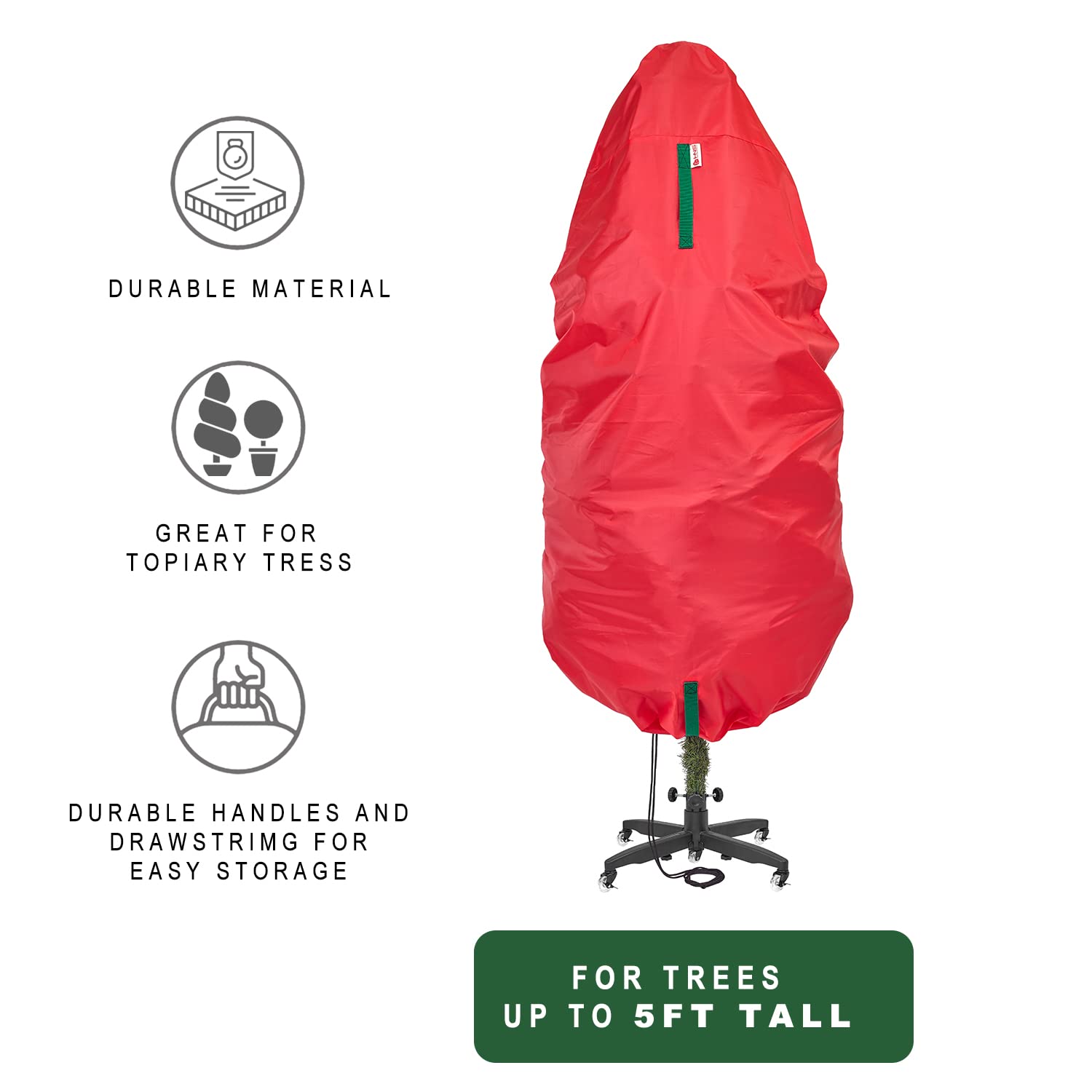 Upright Christmas Tree Storage Bag – For Topiary Trees – Holiday Tree Covers– For Christmas Trees and Topiary Trees Durable, Lightweight, Easy, Vertical Xmas Storage Bags