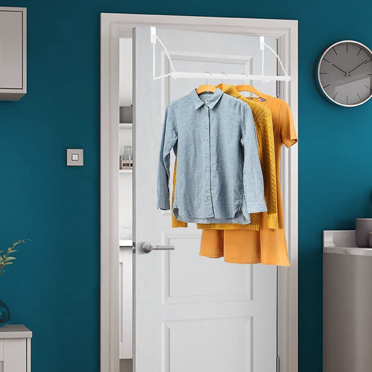 HOLDN’ STORAGE Over the Door Hooks - Door Rack Hangers for Clothes - Bathroom Over Door Hooks for Hanging clothes- Over the Door Clothes Drying Rack.