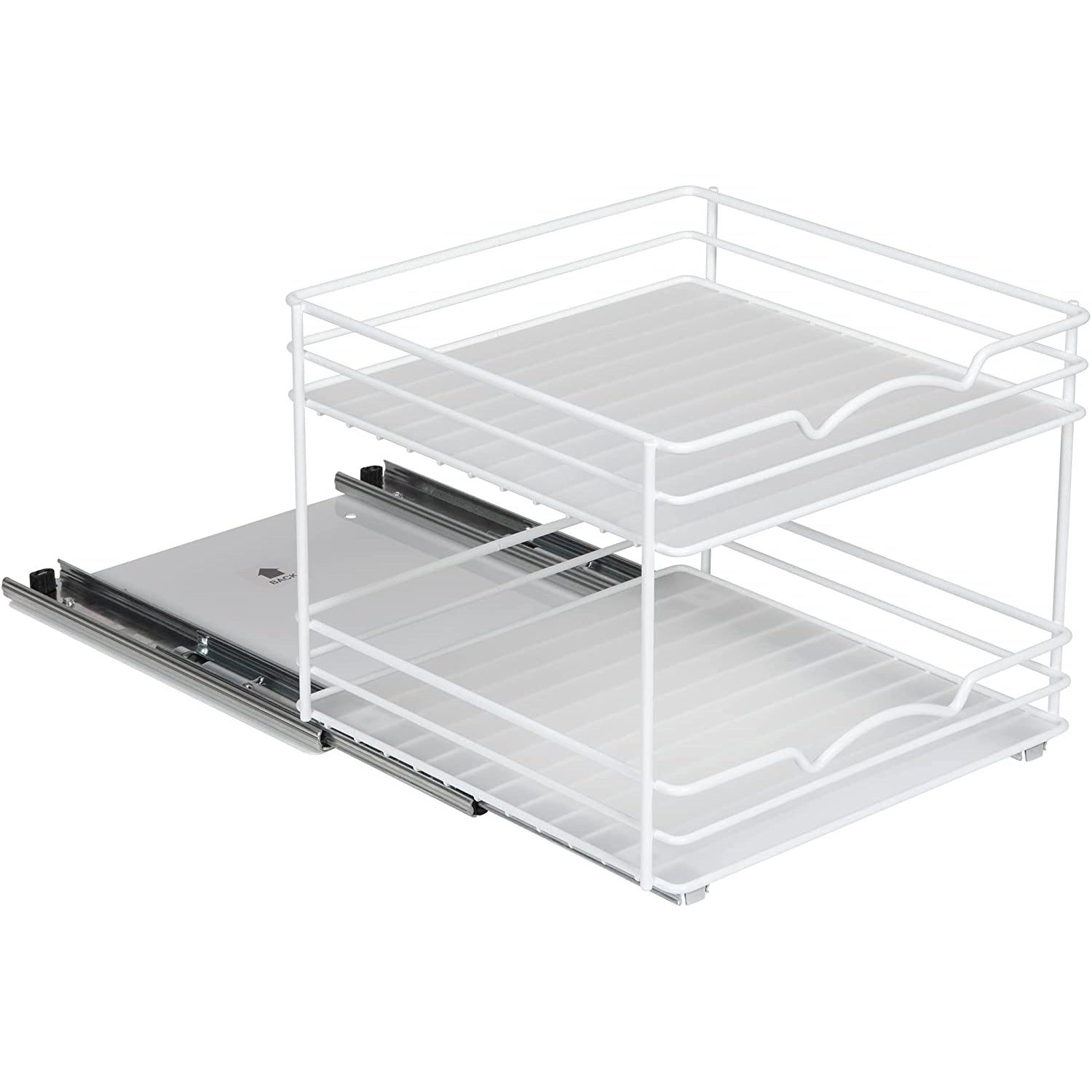 Spice Rack Organizer for Cabinet, Heavy Duty - Pull Out Spice Rack 5 Year Warranty, White Finish