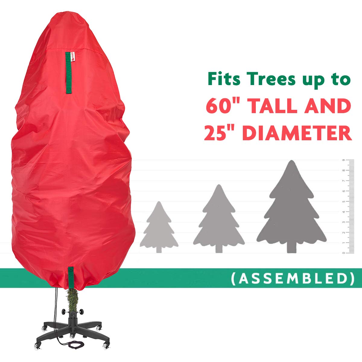 Upright Christmas Tree Storage Bag – For Topiary Trees – Holiday Tree Covers– For Christmas Trees and Topiary Trees Durable, Lightweight, Easy, Vertical Xmas Storage Bags