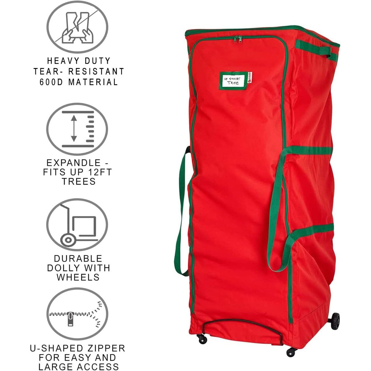 HOLDN’ STORAGE Rolling Christmas Tree Storage Bag with Wheels XXL Fi