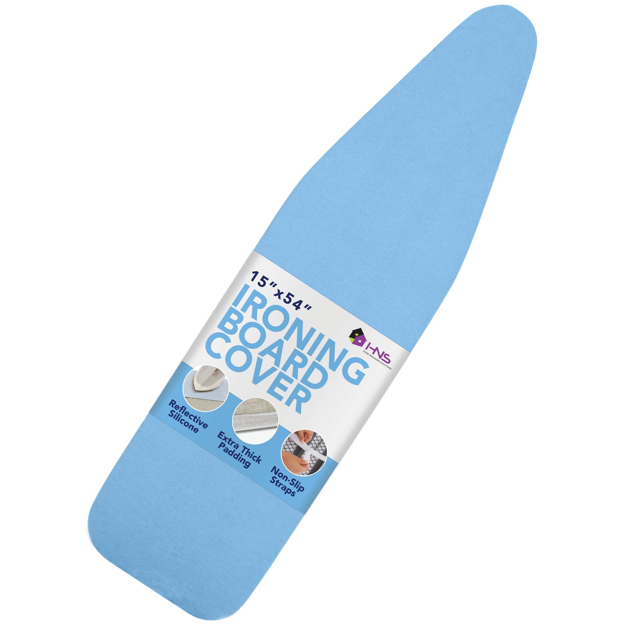 Hold N' Storage Ironing Board Cover and Pad - 15" x 54" - Iron Board Cover Large Fits All Standard Sizes - Heat Reflective Iron Pad for Table Top