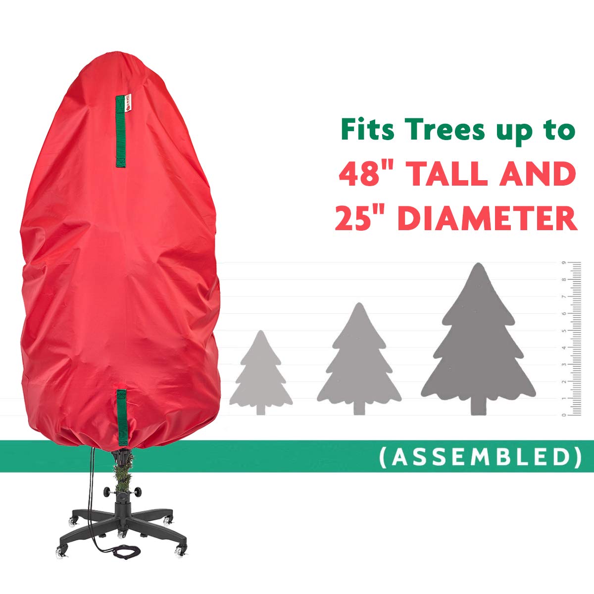 Upright Christmas Tree Storage Bag – For Topiary Trees – Holiday Tree Covers– For Christmas Trees and Topiary Trees Durable, Lightweight, Easy, Vertical Xmas Storage Bags