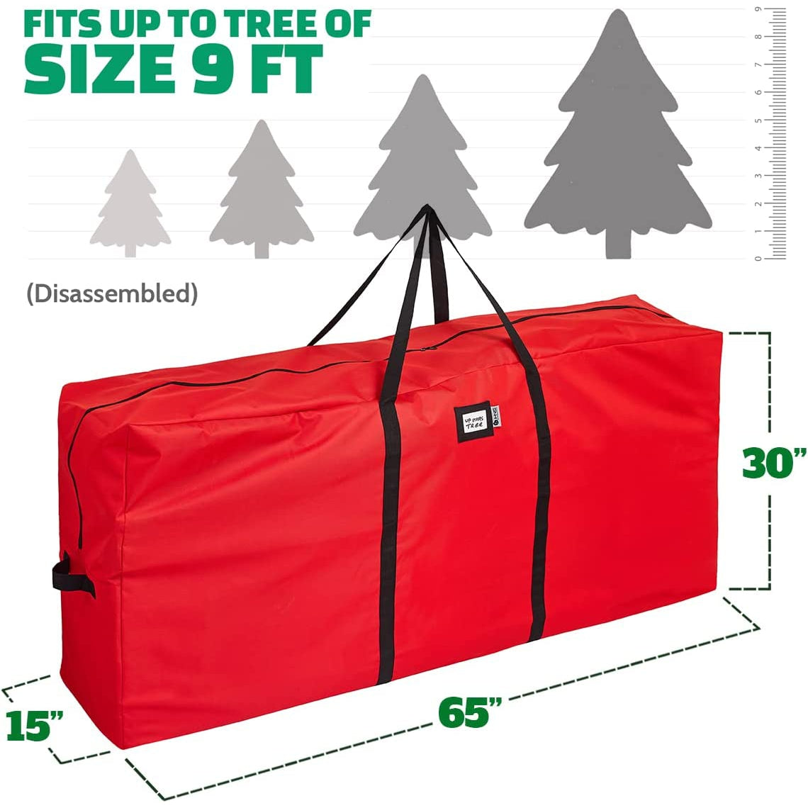 Christmas Tree Storage Bag - Fits up to 9 ft.- Waterproof Storage Bags 600D Oxford Material Tear-Resistant - Tote Bag with Dual Zippers and Reinforced Handles.
