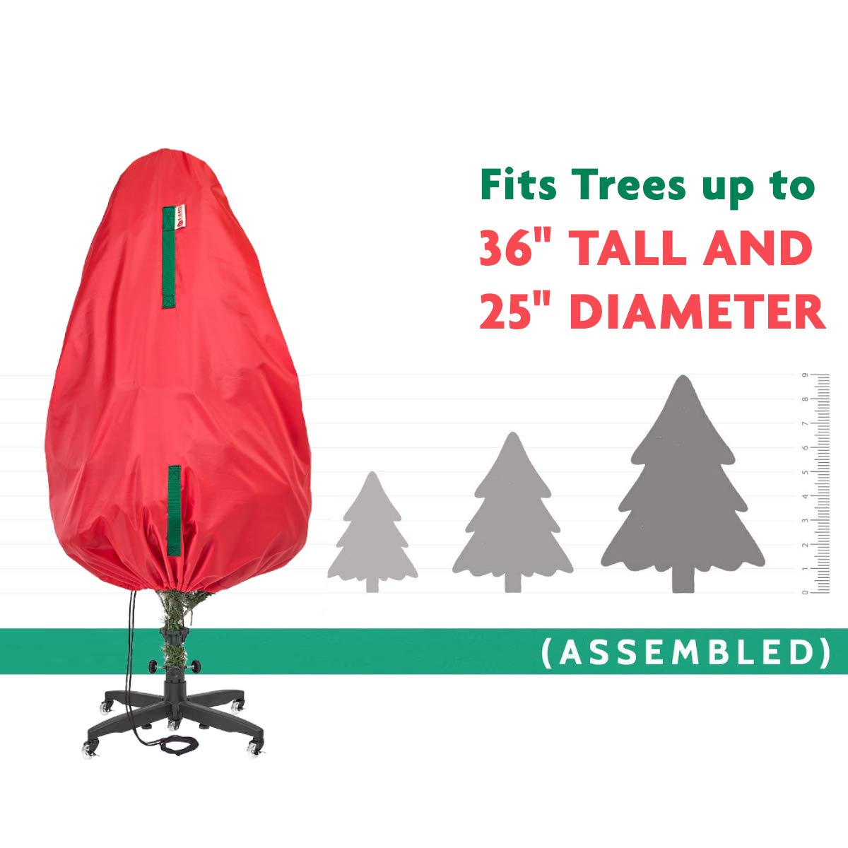 Upright Christmas Tree Storage Bag – For Topiary Trees – Holiday Tree Covers– For Christmas Trees and Topiary Trees Durable, Lightweight, Easy, Vertical Xmas Storage Bags