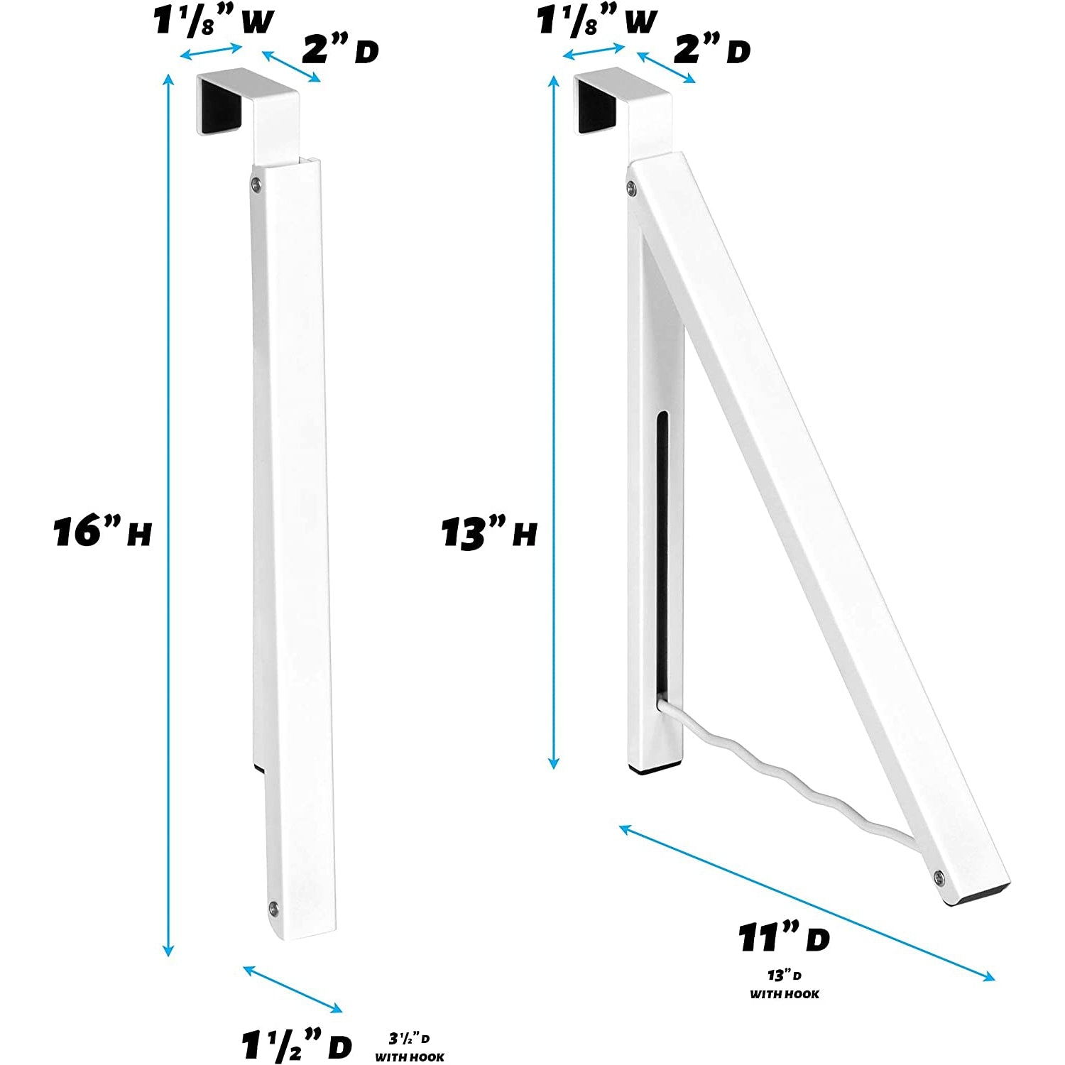 Over Door Hanger - Single Closet Hook Retractable Collapsible Folding Hanging Rack Organizer Ideal for Bathrooms, Dorm Rooms Etc.