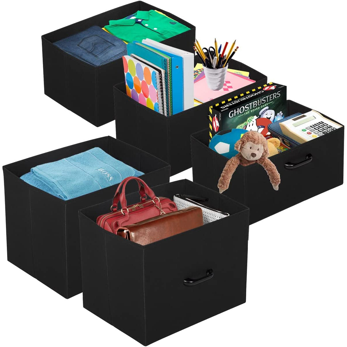 Fabric Dresser – 5 Drawers for Clothes, Toys, etc. – Durable Handles, 2 Big Drawers, 3 Smaller Clothes Drawers – Perfect for College Dorm Room, Home, Office, Nursery - Closet Dresser – Kids Dresser