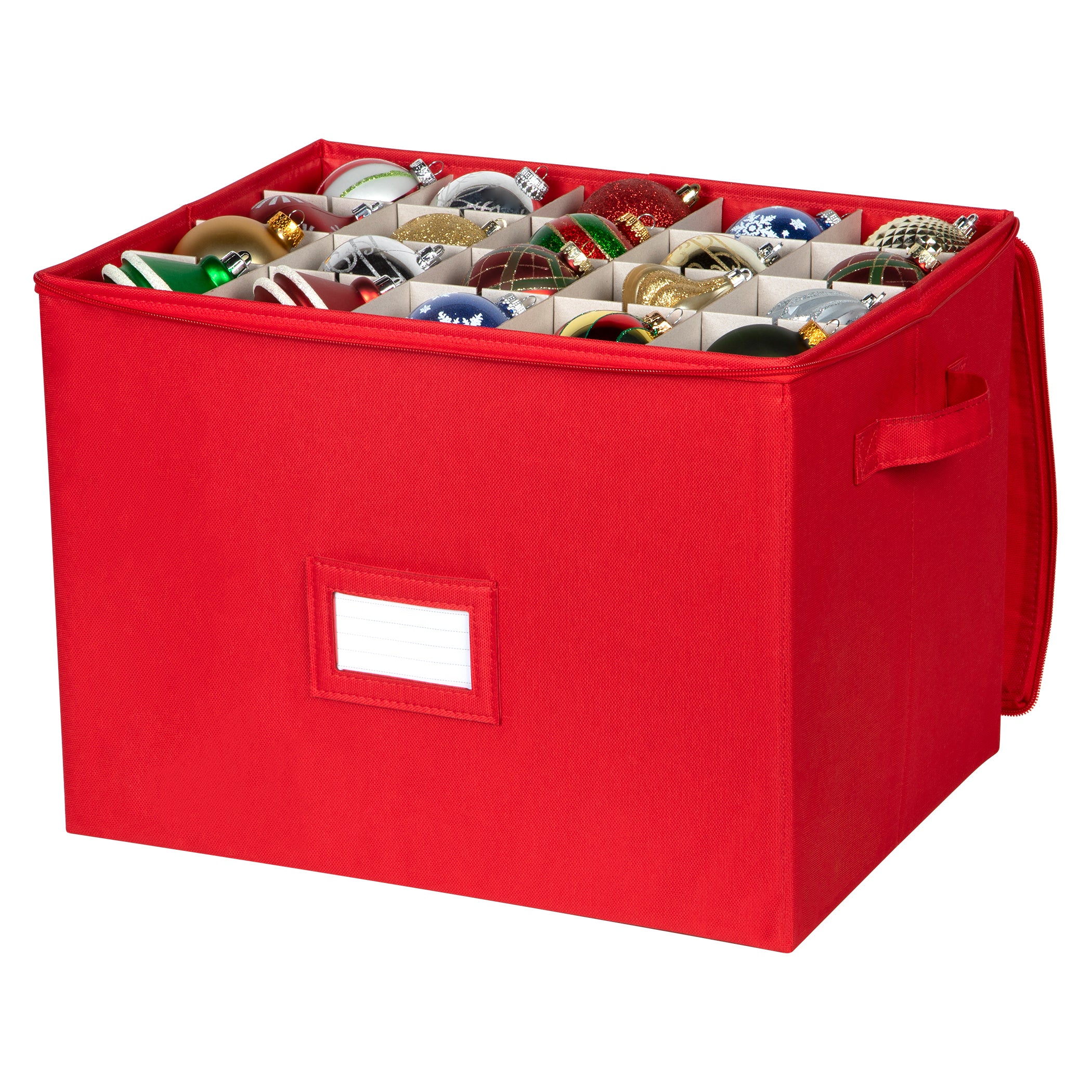 Christmas Ornament Storage Box - Christmas Decor Storage Containers - Store up to 80- 3” Holiday Ornaments 600D To Protect and Store Ornaments Décor.