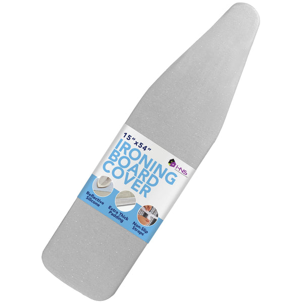 Hold N' Storage Ironing Board Cover and Pad - 15" x 54" - Iron Board Cover Large Fits All Standard Sizes - Heat Reflective Iron Pad for Table Top