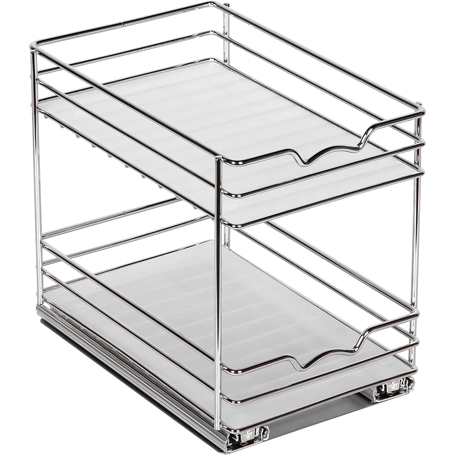 Pull Out Cabinet Organizer for Spices, Cans 2 Tier - Heavy Duty with Lifetime Limited Warranty