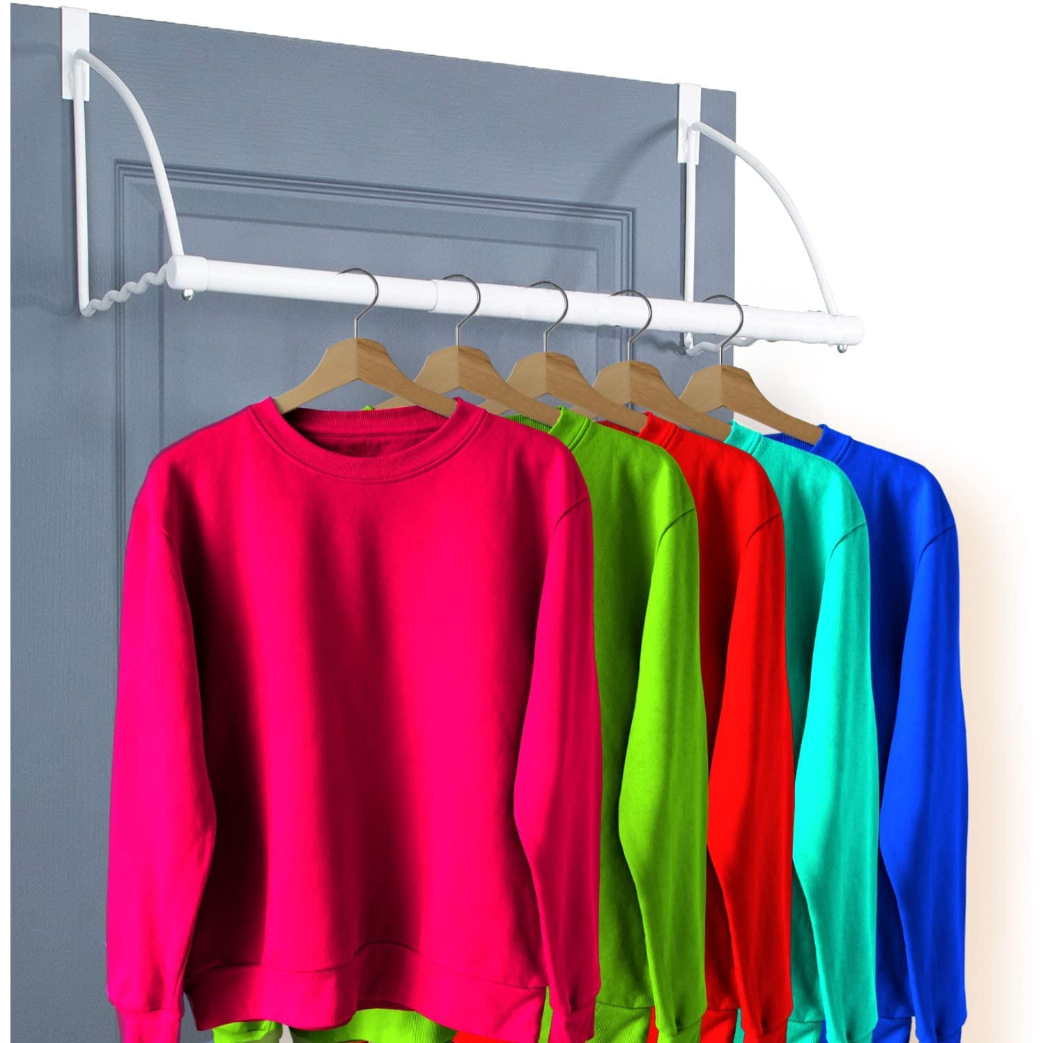 HOLDN’ STORAGE Over the Door Hooks - Door Rack Hangers for Clothes - Bathroom Over Door Hooks for Hanging clothes- Over the Door Clothes Drying Rack.